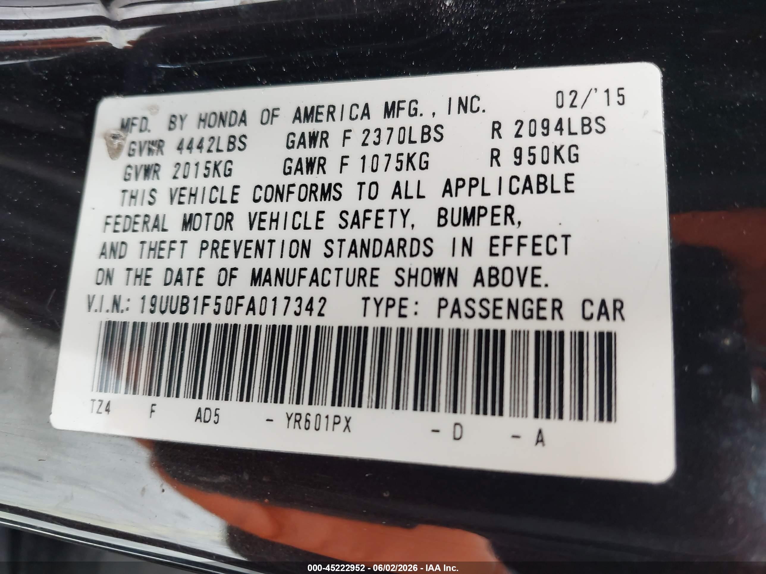 2015 Acura Tlx Tech Black vin: 19UUB1F50FA017342