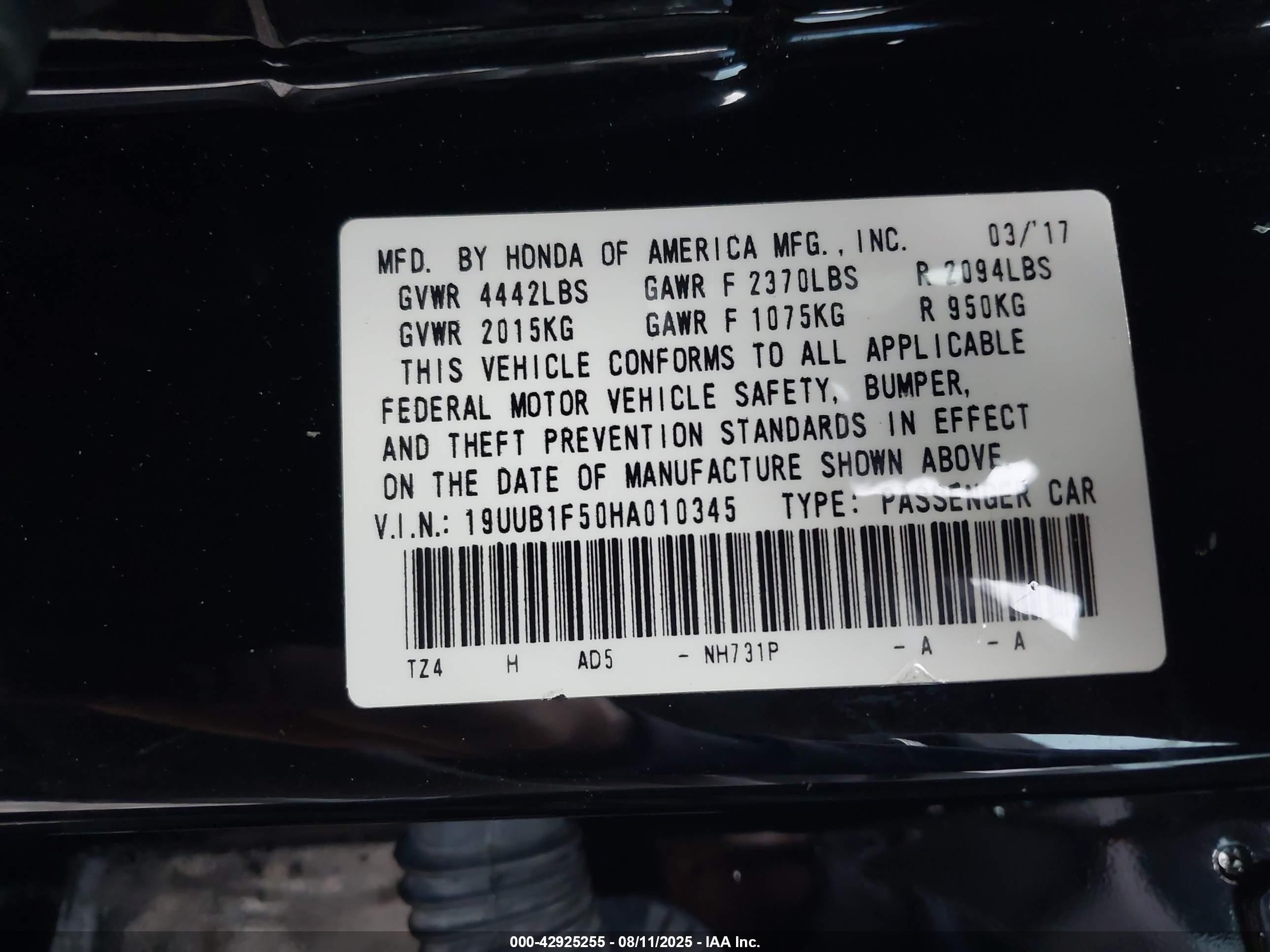 2017 Acura Tlx Technology Package Черный vin: 19UUB1F50HA010345