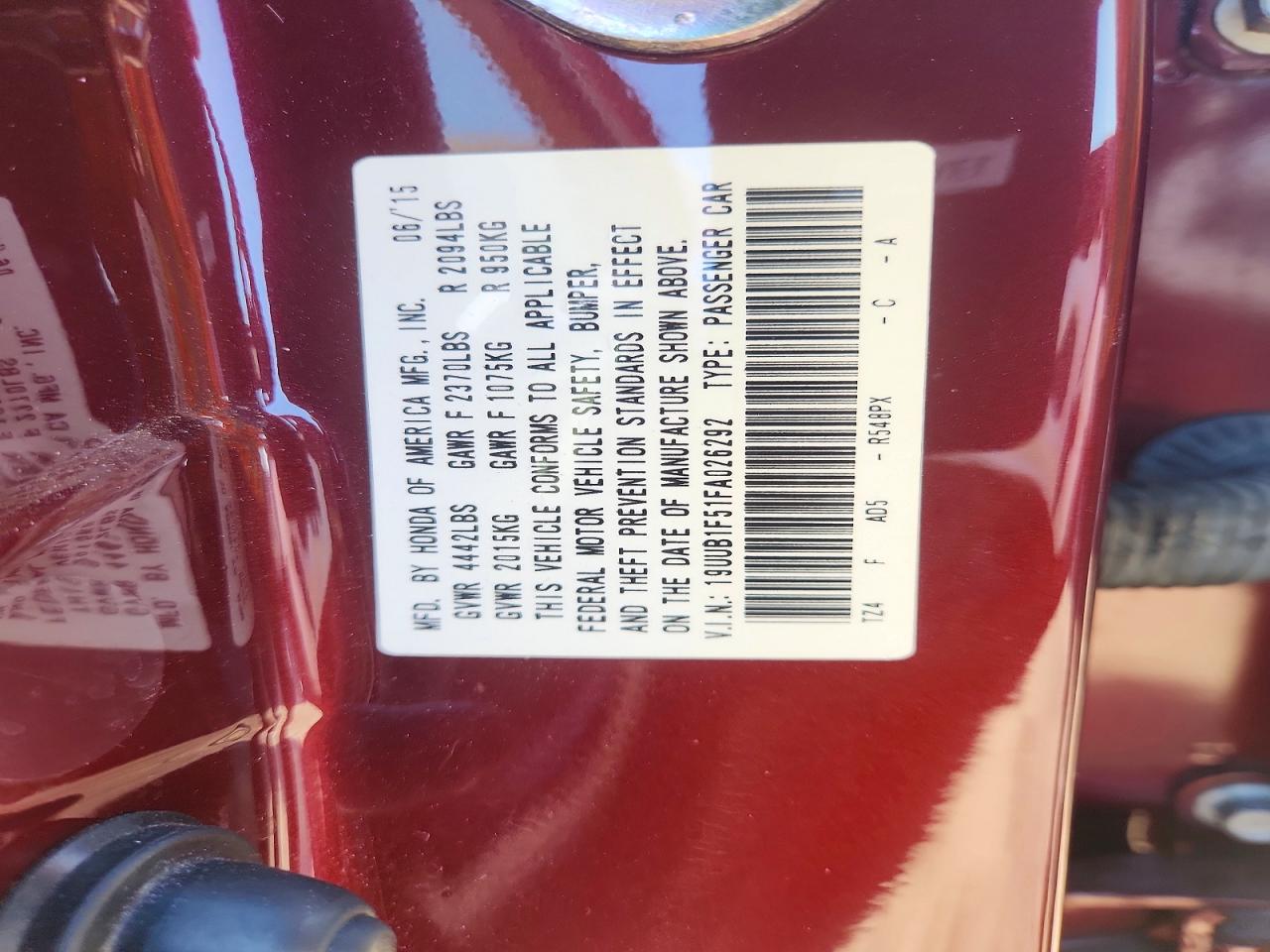 2015 Acura Tlx Tech Burgundy vin: 19UUB1F51FA026292