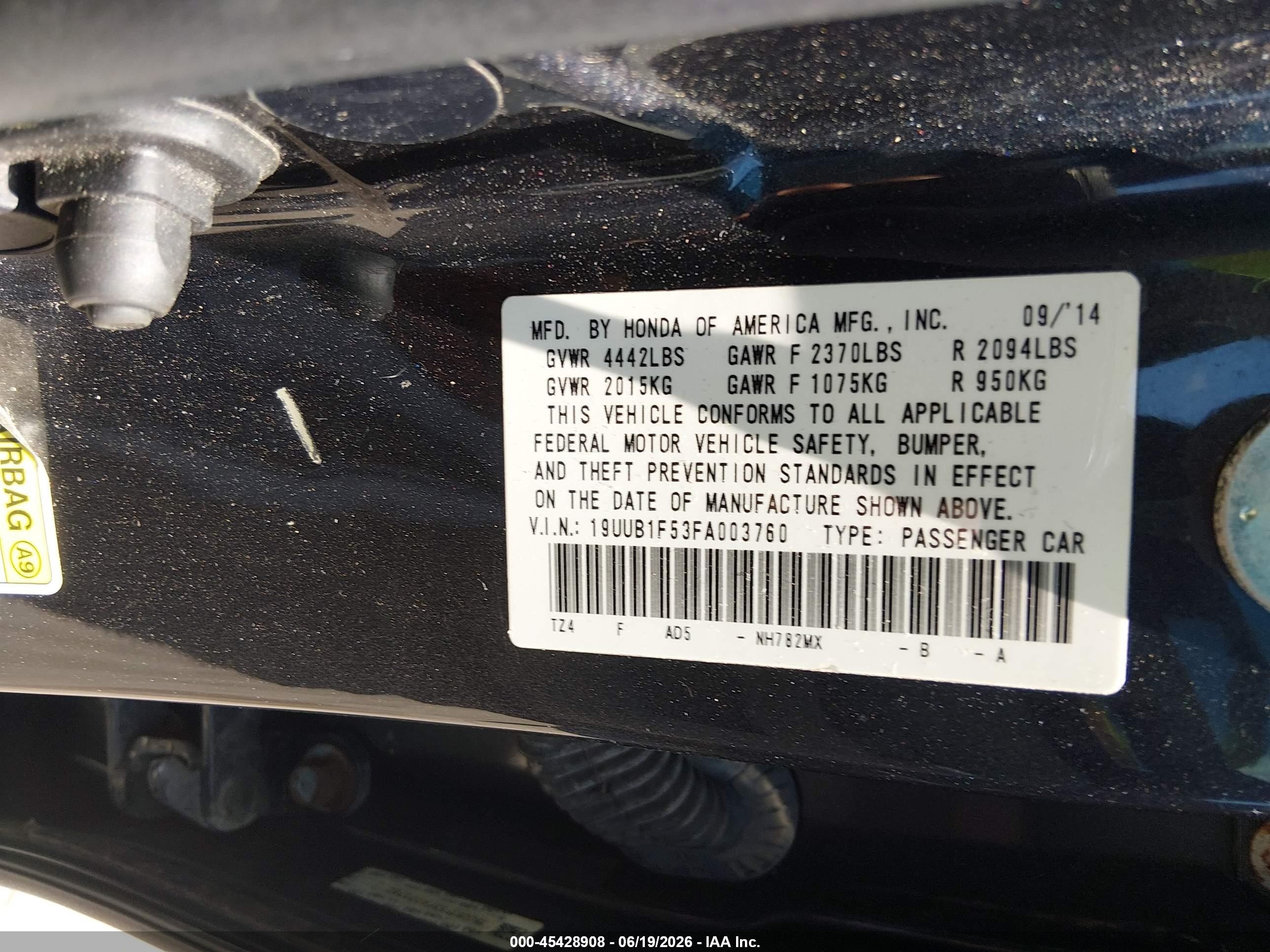 2015 Acura Tlx Tech Gray vin: 19UUB1F53FA003760