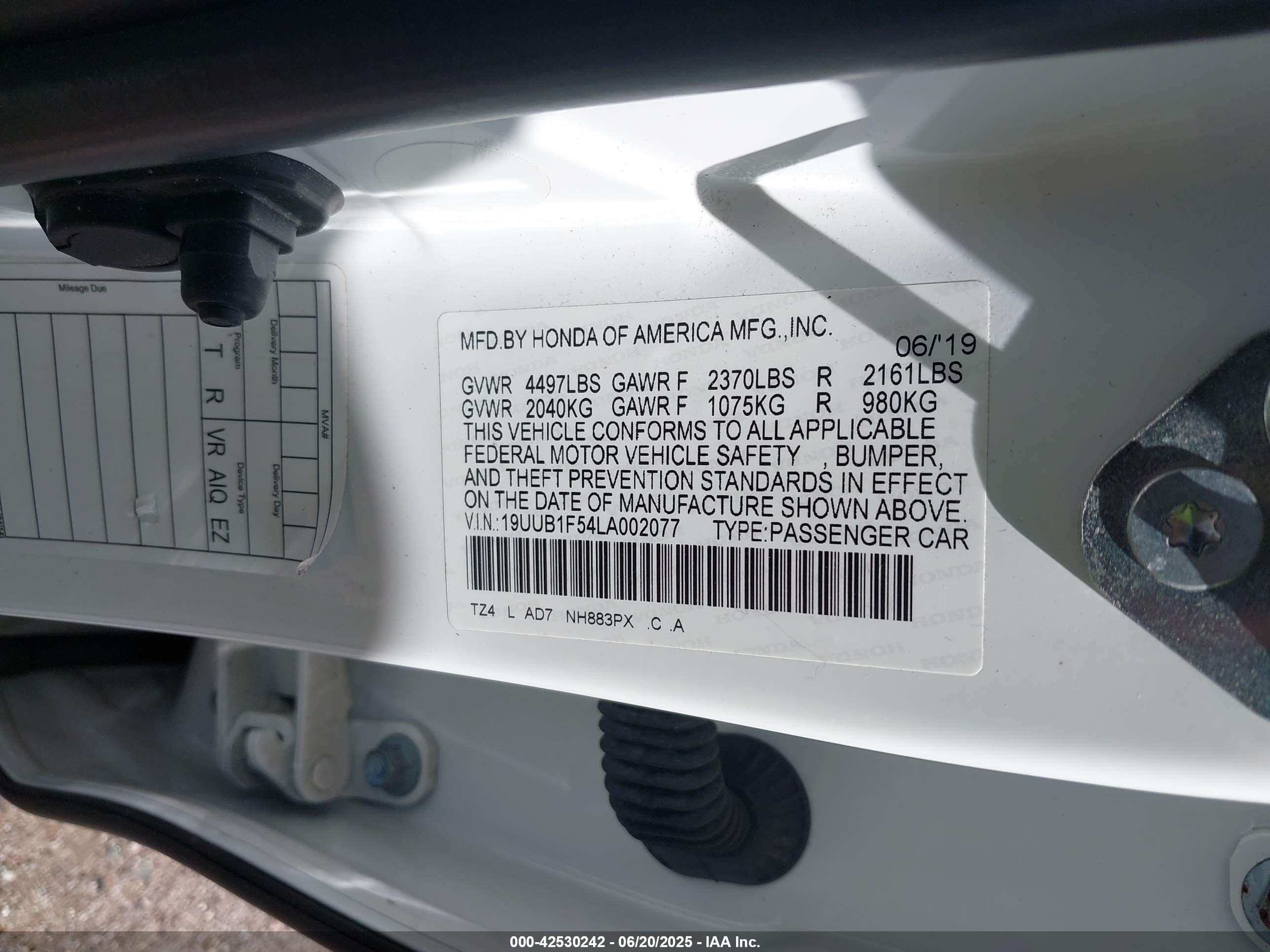 2020 Acura Tlx Tech Package Белый vin: 19UUB1F54LA002077