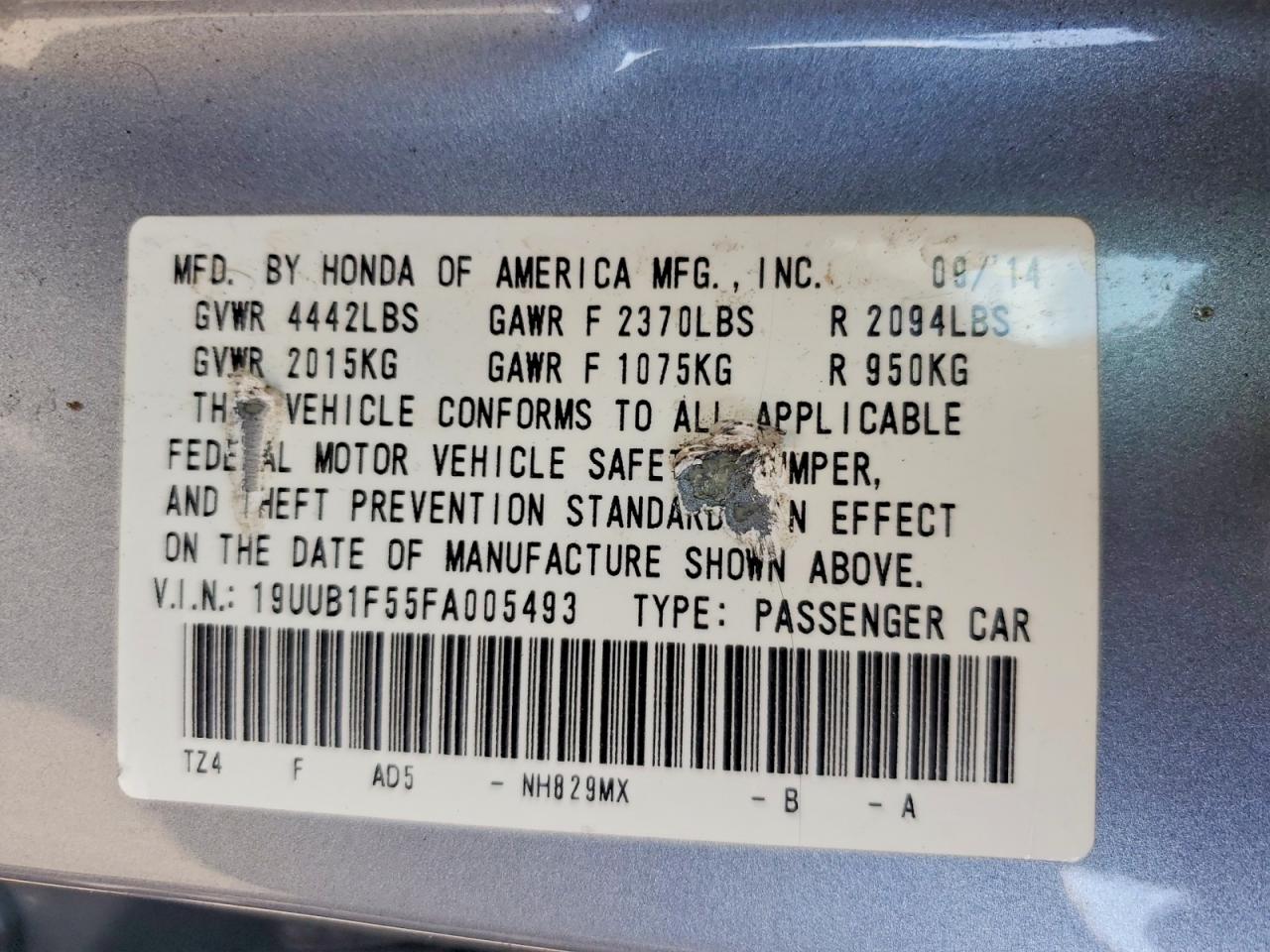 2015 Acura Tlx Tech Silver vin: 19UUB1F55FA005493