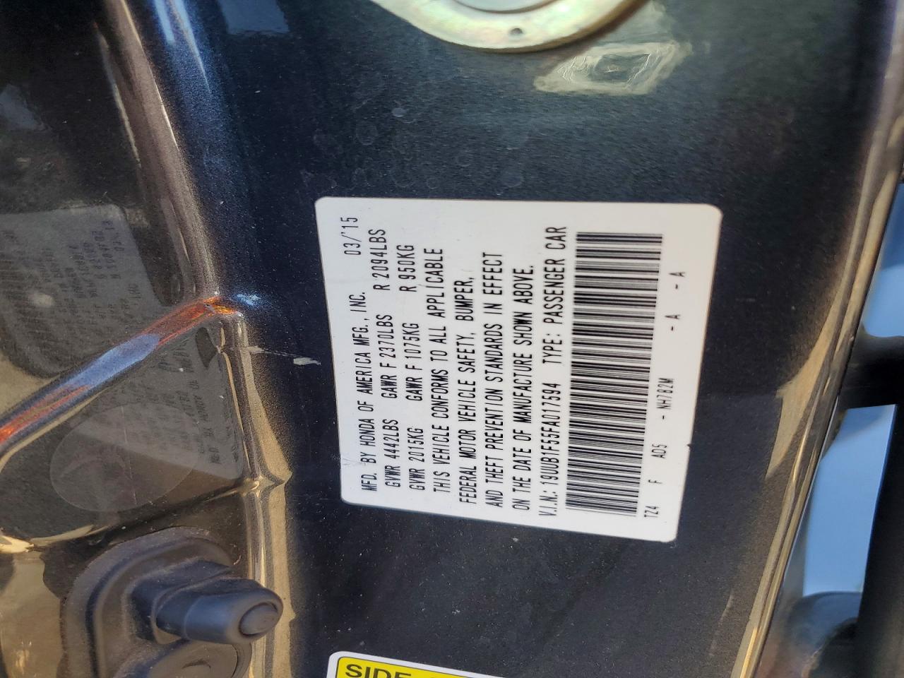 2015 Acura Tlx Tech Gray vin: 19UUB1F55FA017594
