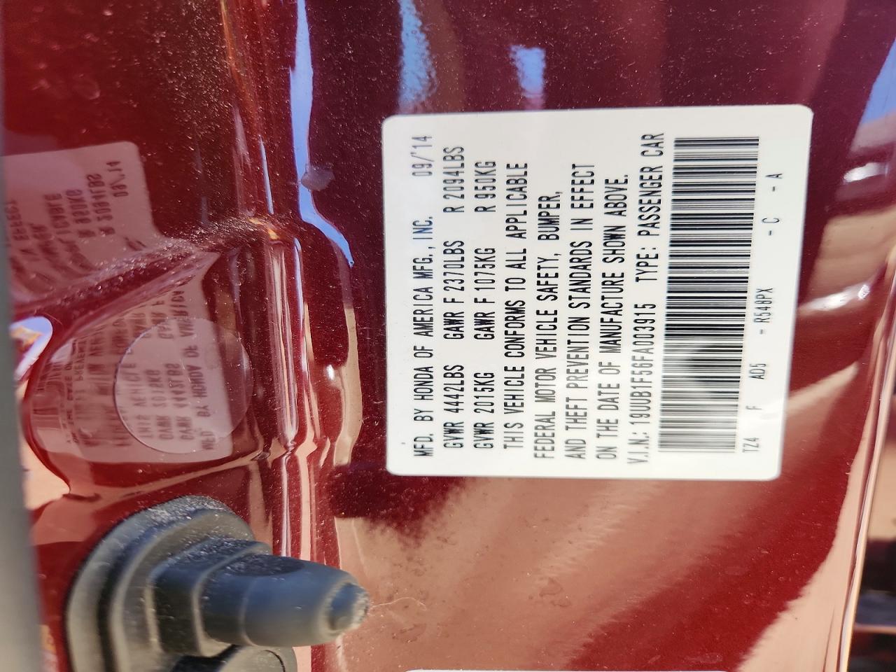 2015 Acura Tlx Tech Burgundy vin: 19UUB1F56FA003915