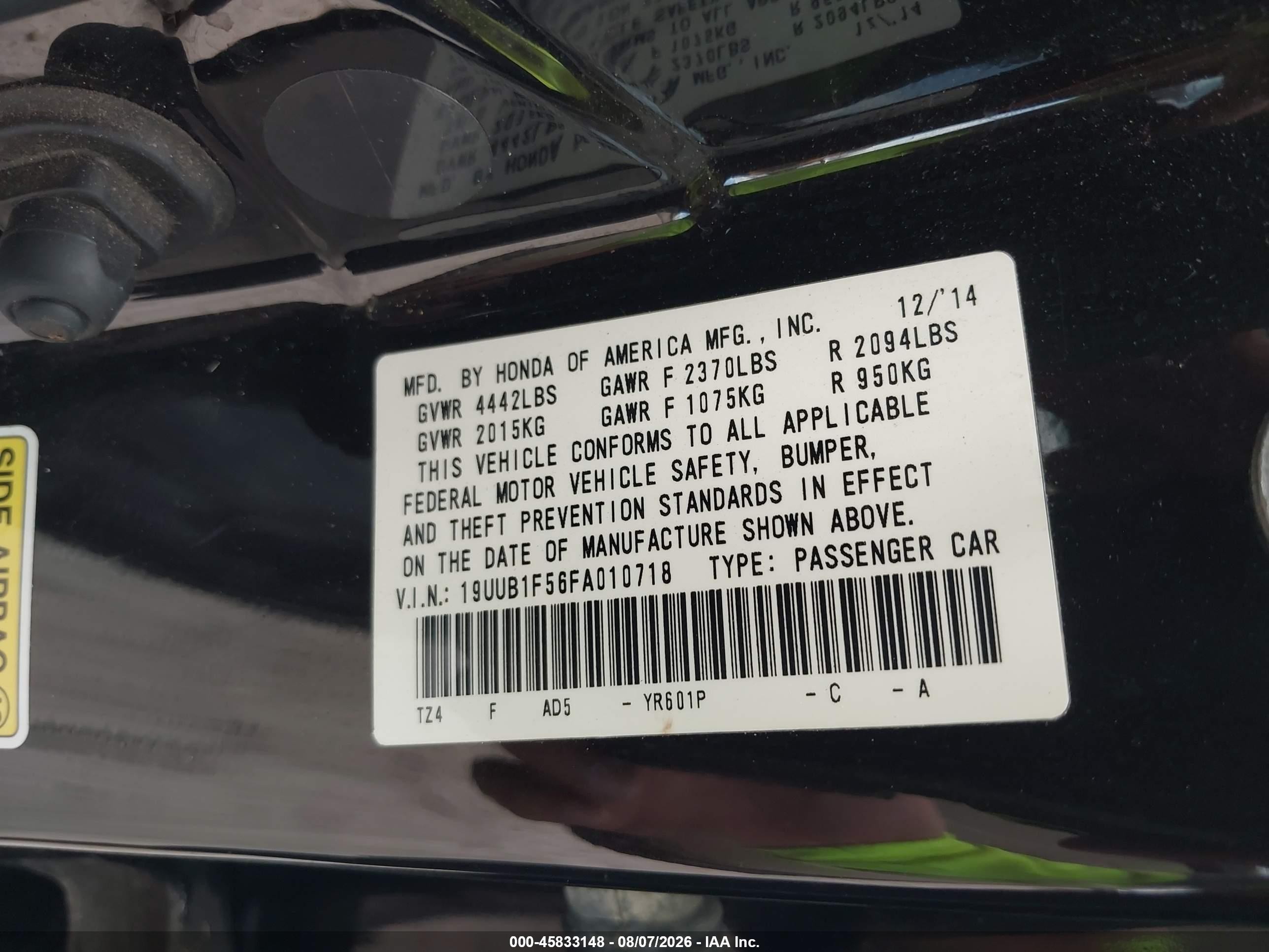 2015 Acura Tlx Tech Black vin: 19UUB1F56FA010718