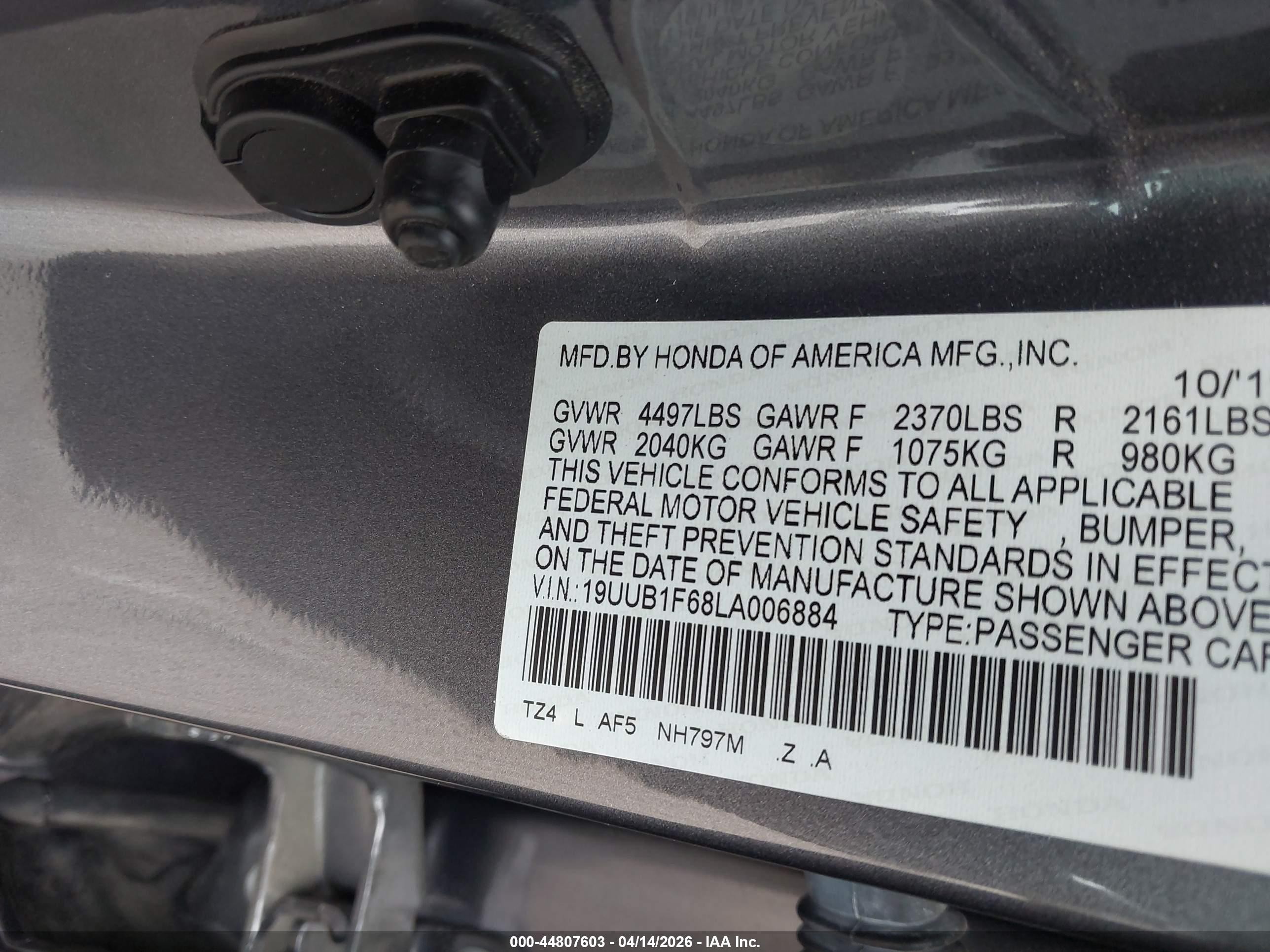 2020 Acura Tlx A-spec/a-spec W/red Leather Gray vin: 19UUB1F68LA006884