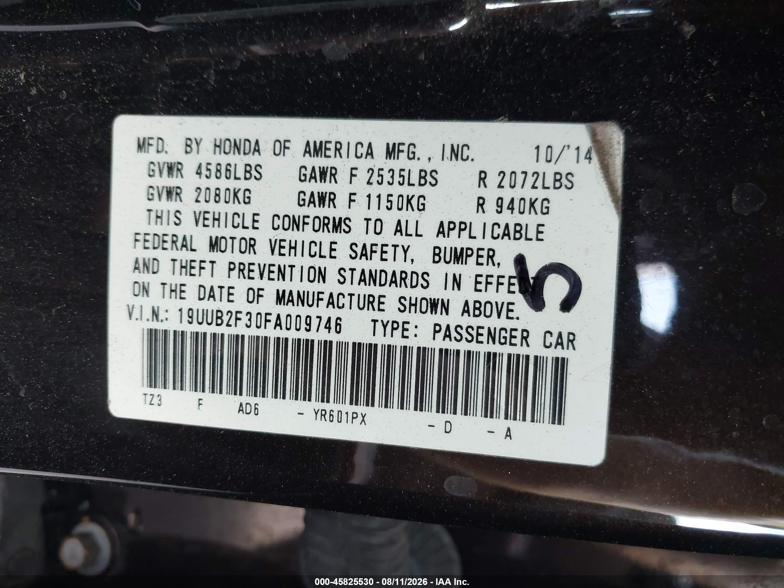 2015 Acura Tlx V6 Black vin: 19UUB2F30FA009746