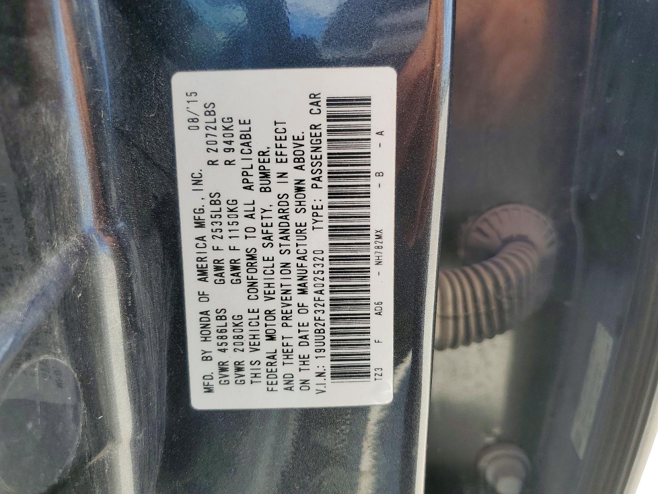 2015 Acura Tlx Gray vin: 19UUB2F32FA025320