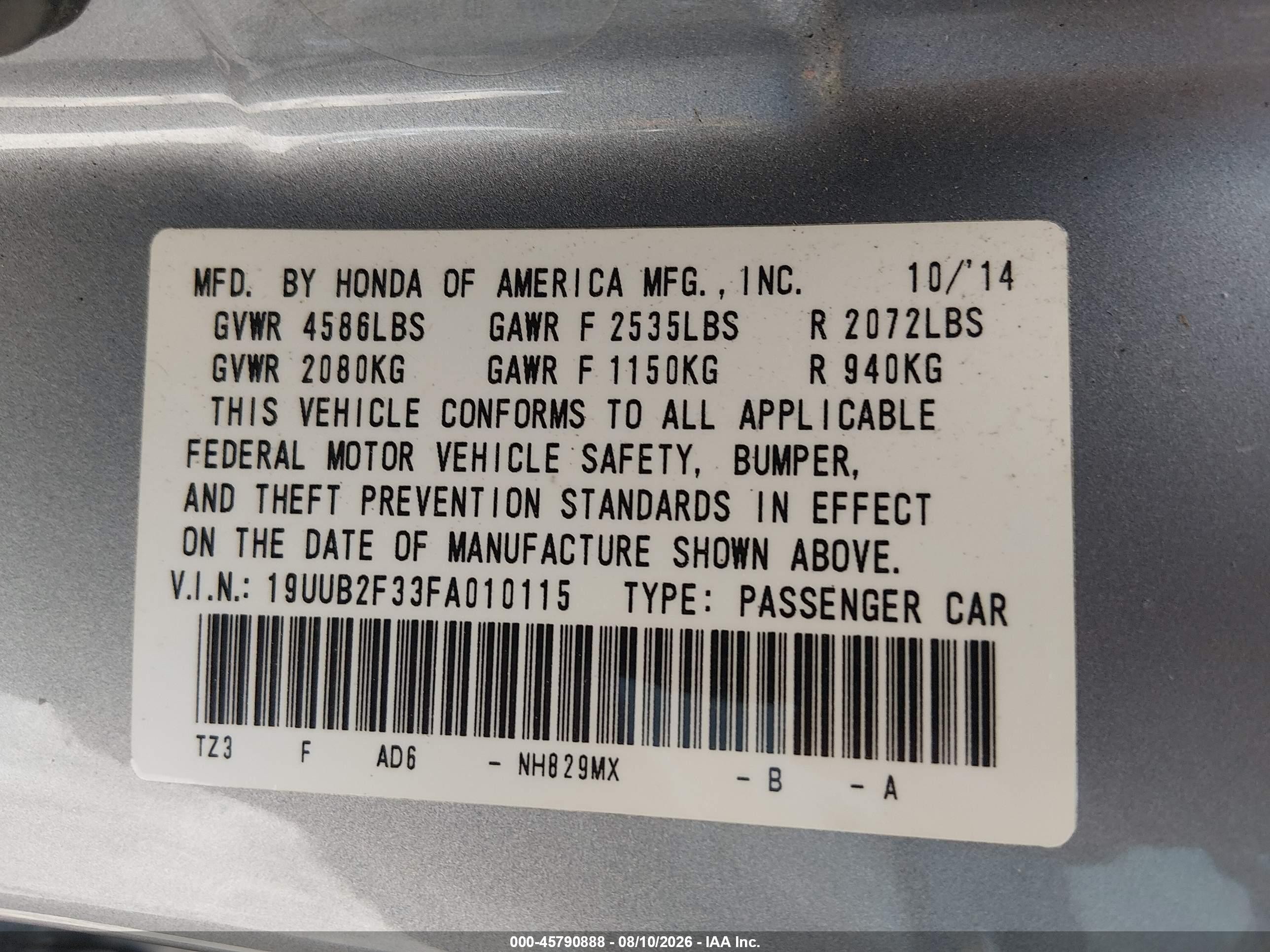 2015 Acura Tlx V6 Серебряный vin: 19UUB2F33FA010115
