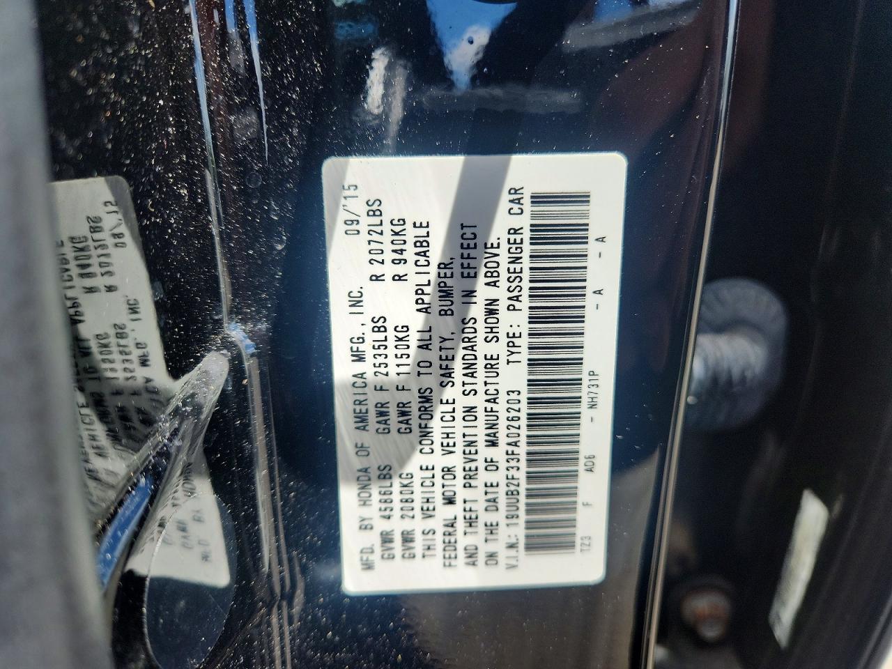 2015 Acura Tlx Черный vin: 19UUB2F33FA026203
