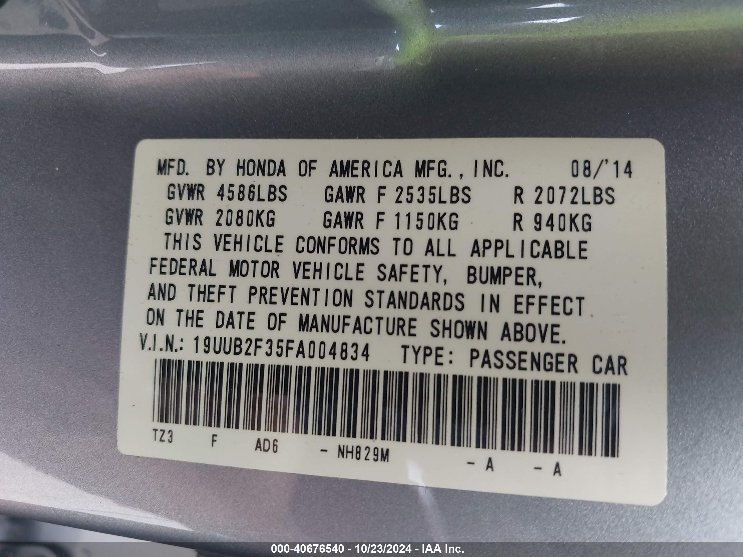 2015 Acura Tlx V6 Silver vin: 19UUB2F35FA004834