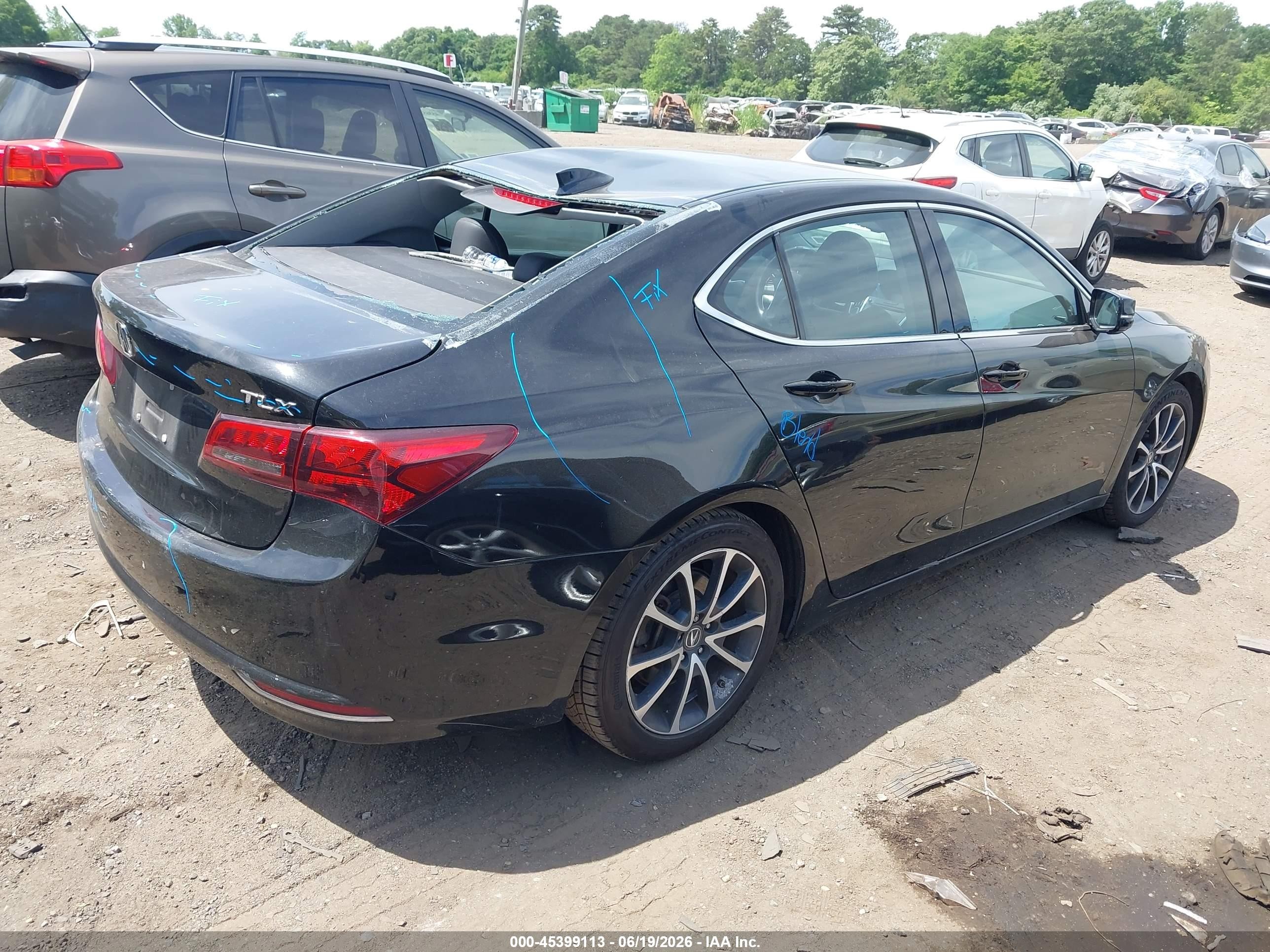 2015 Acura Tlx V6 Black vin: 19UUB2F36FA016538