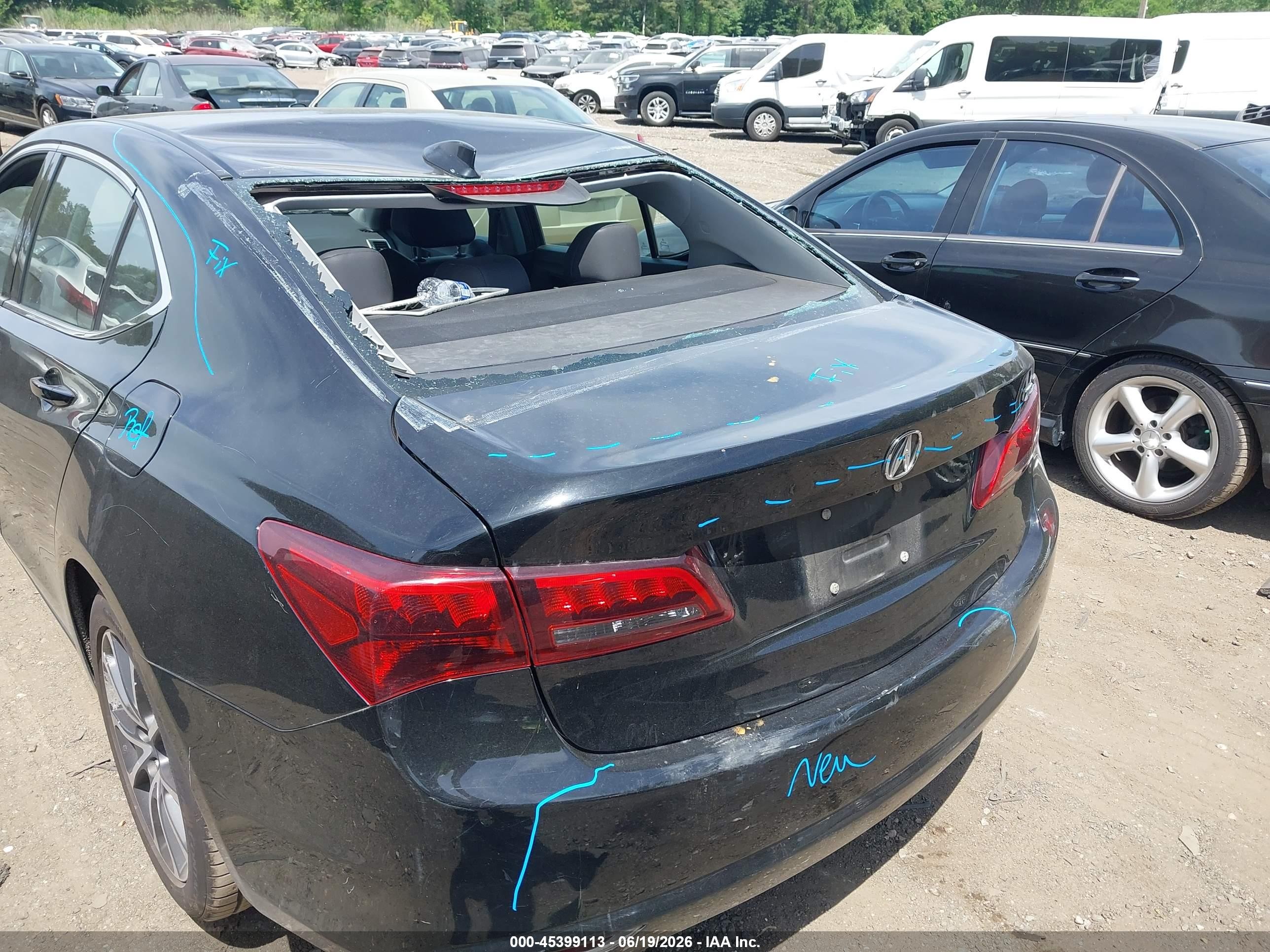 2015 Acura Tlx V6 Black vin: 19UUB2F36FA016538