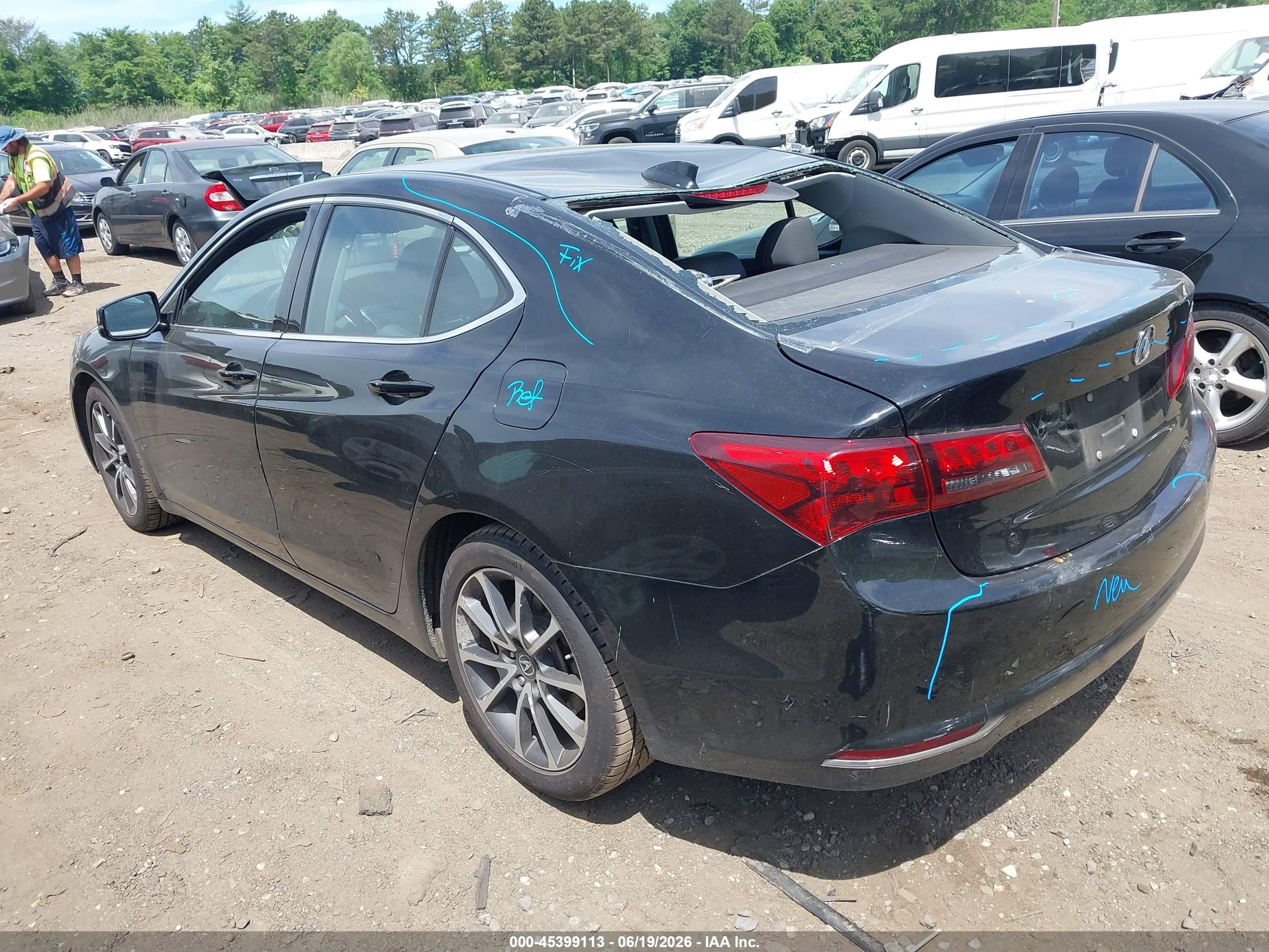 2015 Acura Tlx V6 Black vin: 19UUB2F36FA016538