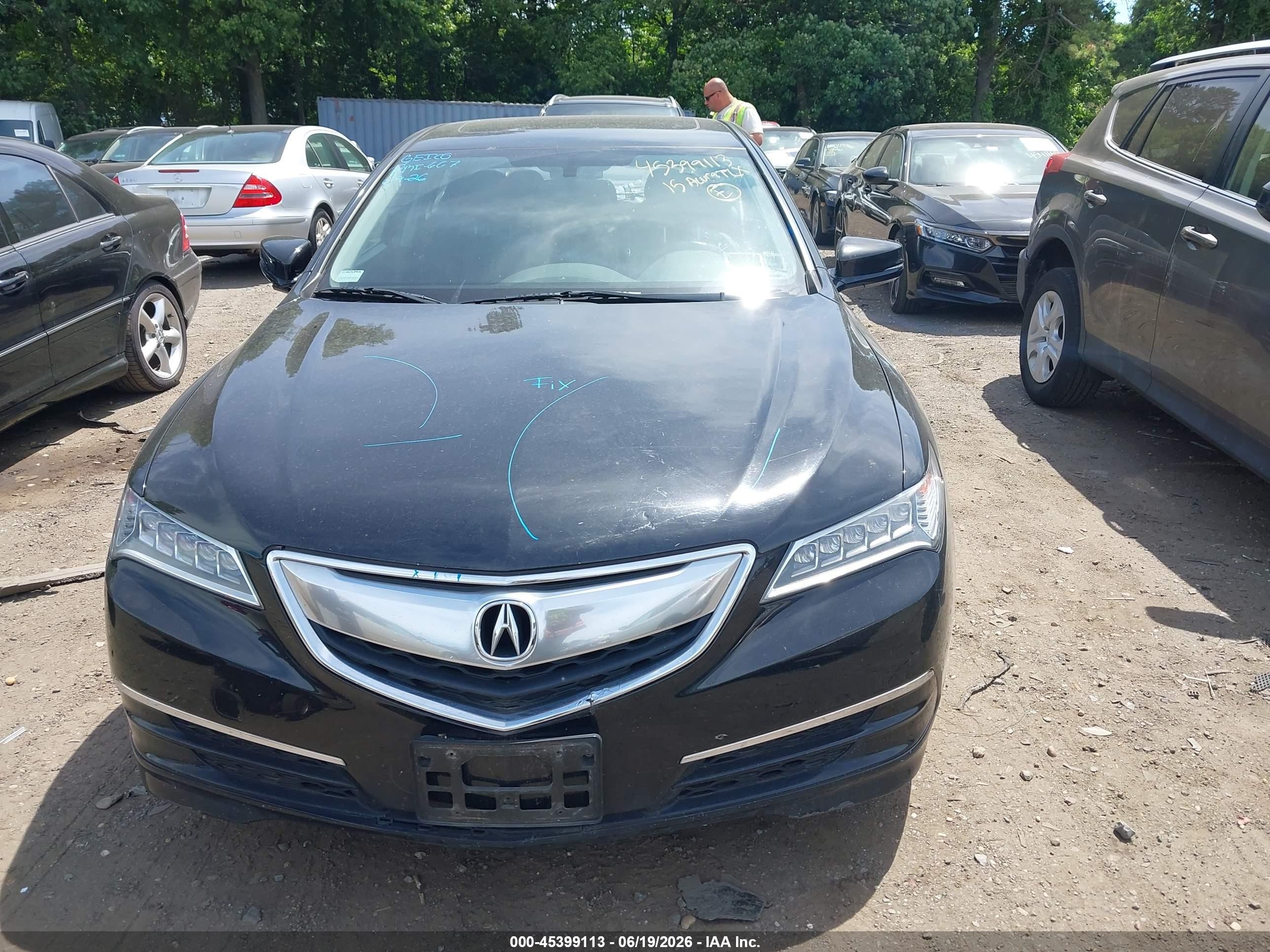 2015 Acura Tlx V6 Black vin: 19UUB2F36FA016538