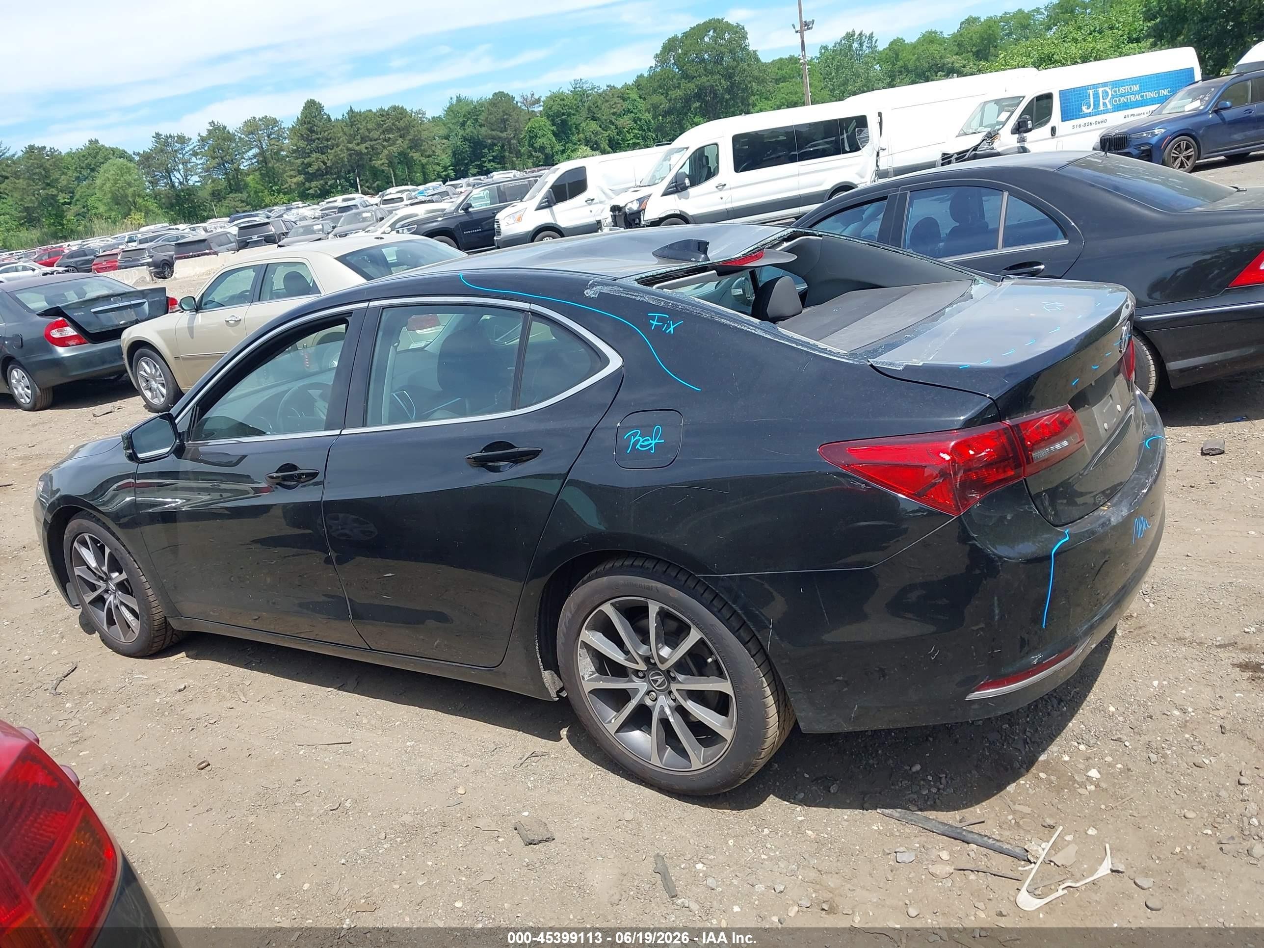 2015 Acura Tlx V6 Black vin: 19UUB2F36FA016538