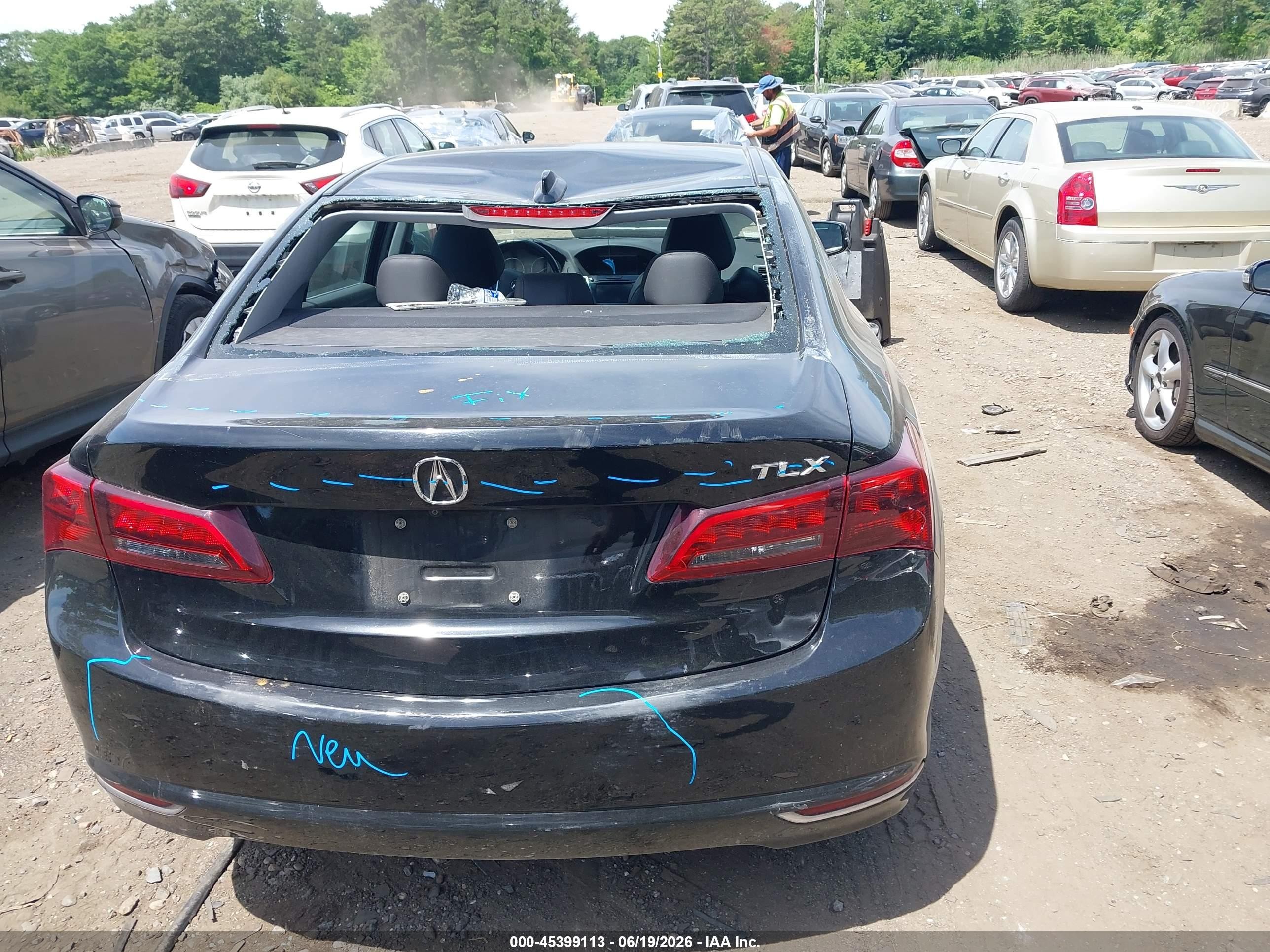 2015 Acura Tlx V6 Black vin: 19UUB2F36FA016538
