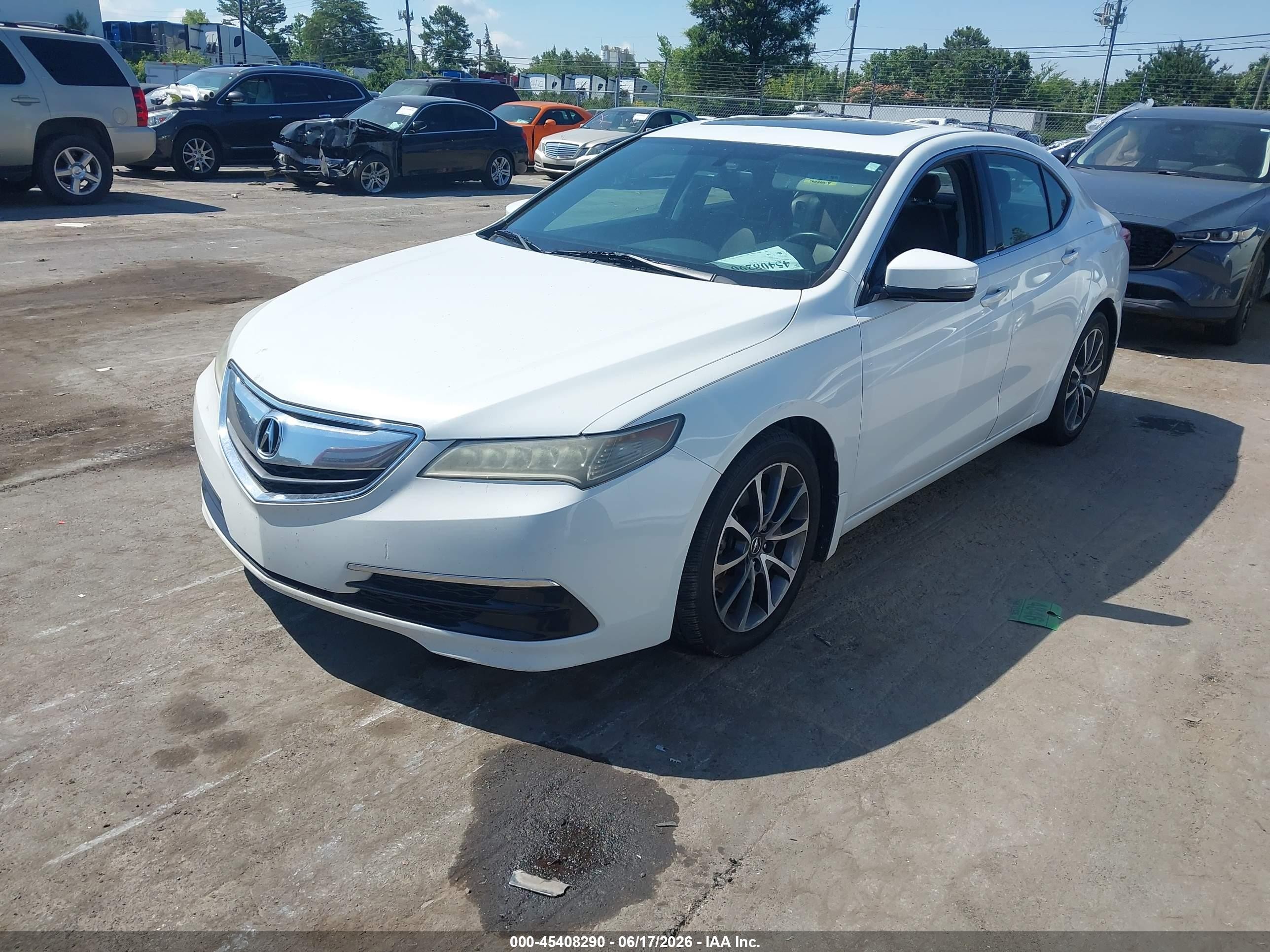 2015 Acura Tlx V6 White vin: 19UUB2F37FA004284