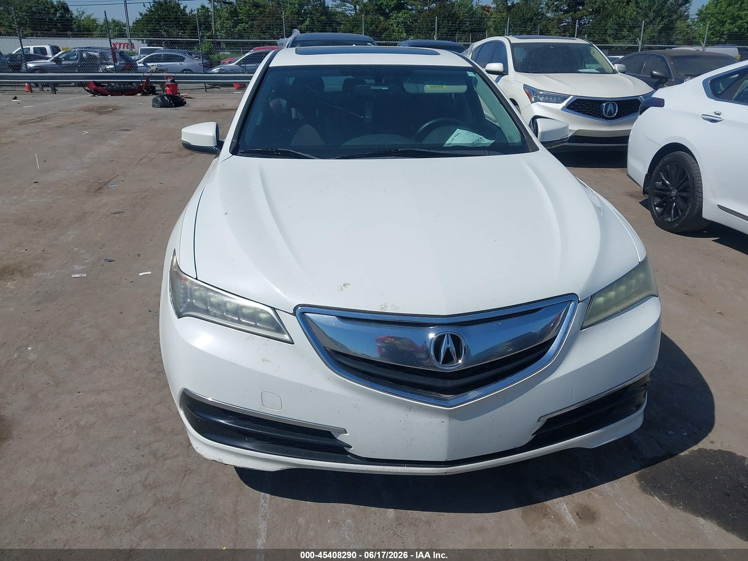 2015 Acura Tlx V6 White vin: 19UUB2F37FA004284