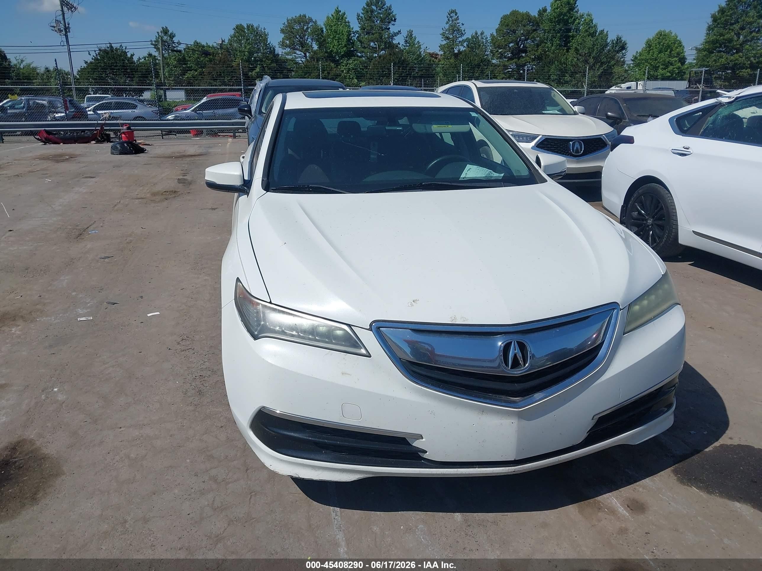 2015 Acura Tlx V6 White vin: 19UUB2F37FA004284