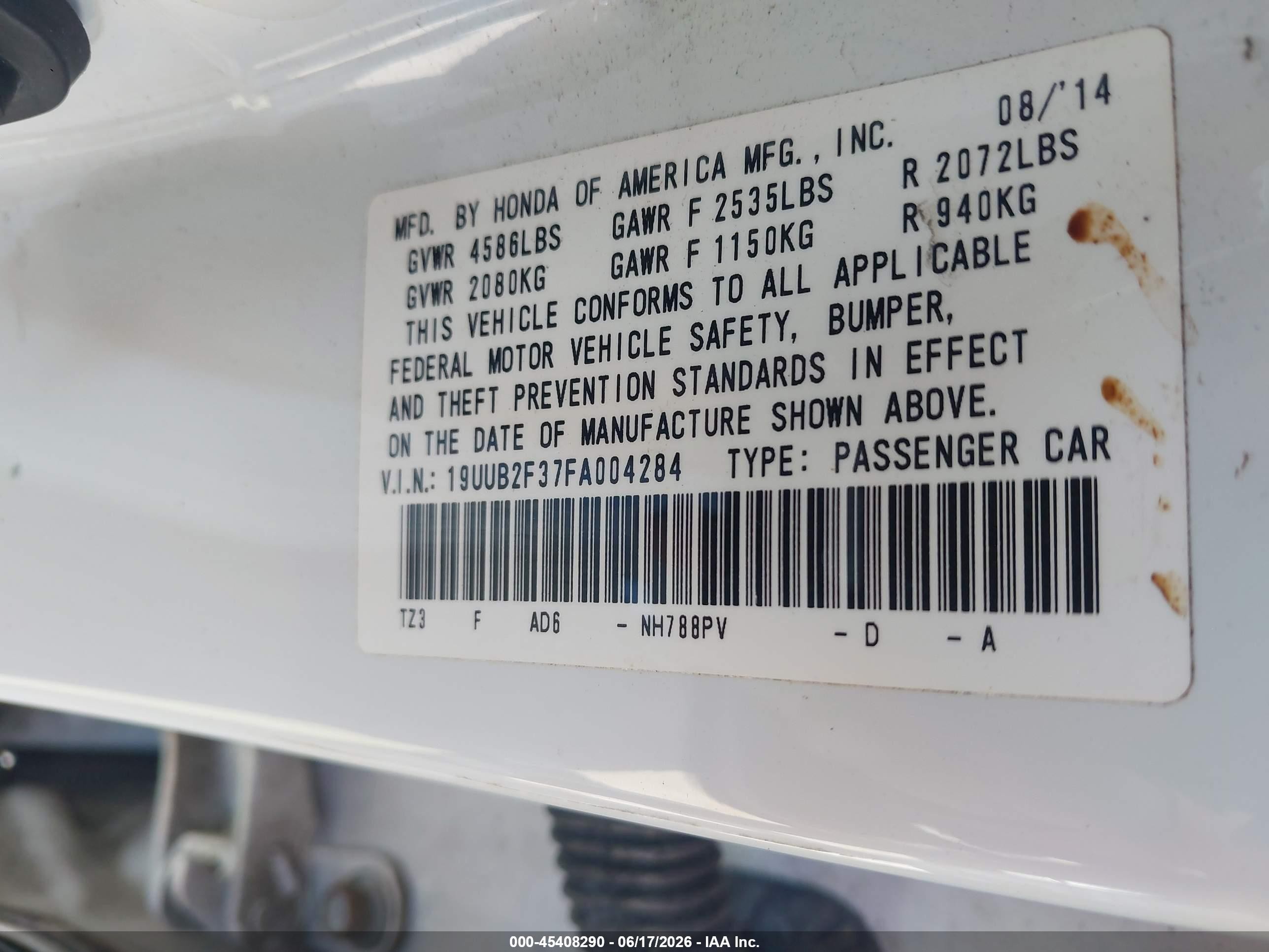 2015 Acura Tlx V6 White vin: 19UUB2F37FA004284