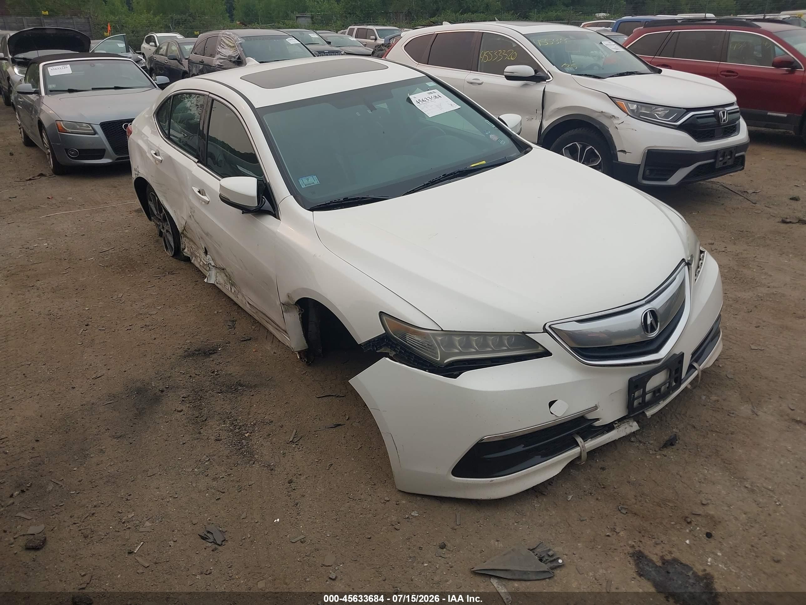 2015 Acura Tlx V6 White vin: 19UUB2F37FA015222