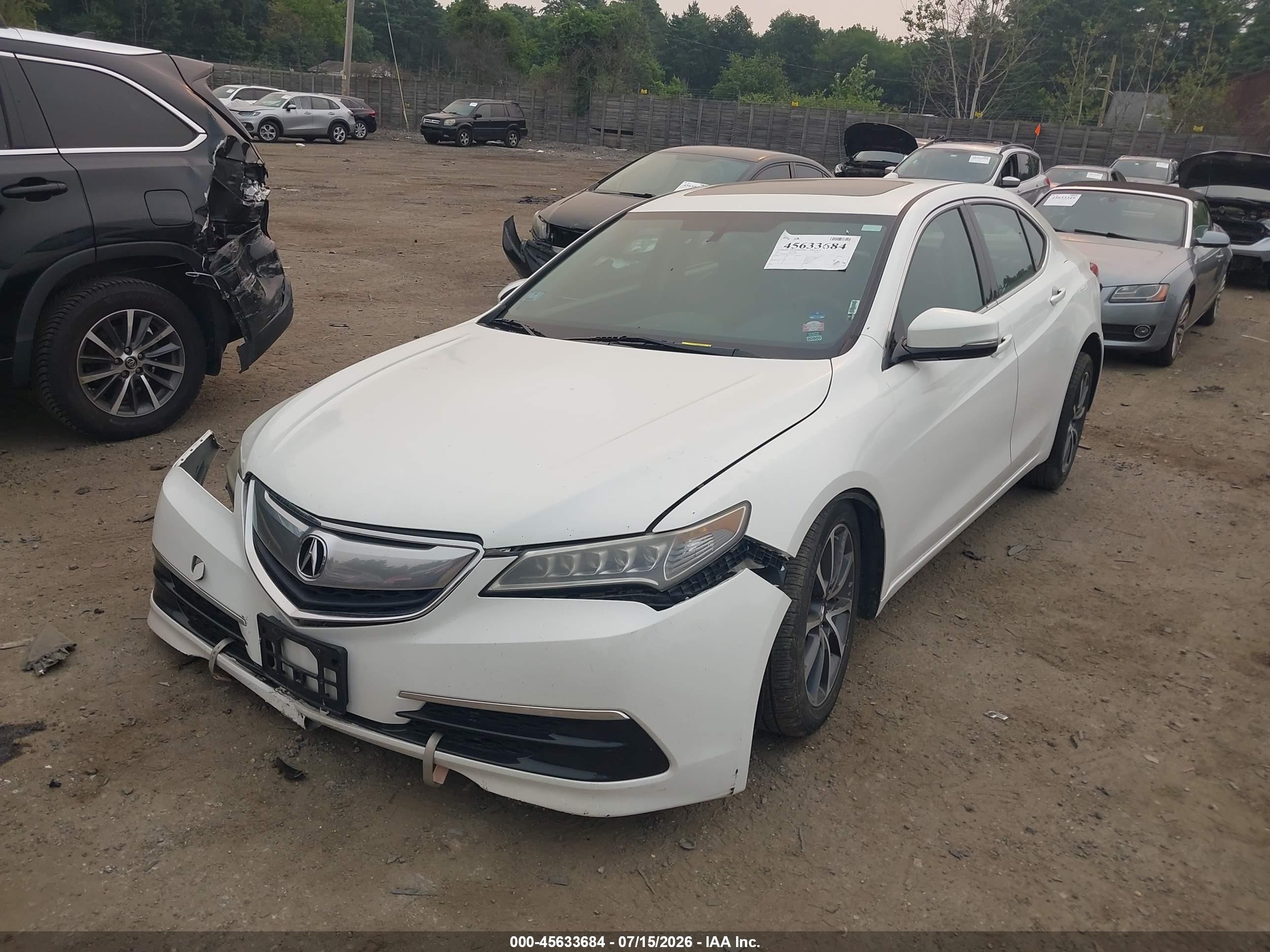 2015 Acura Tlx V6 White vin: 19UUB2F37FA015222