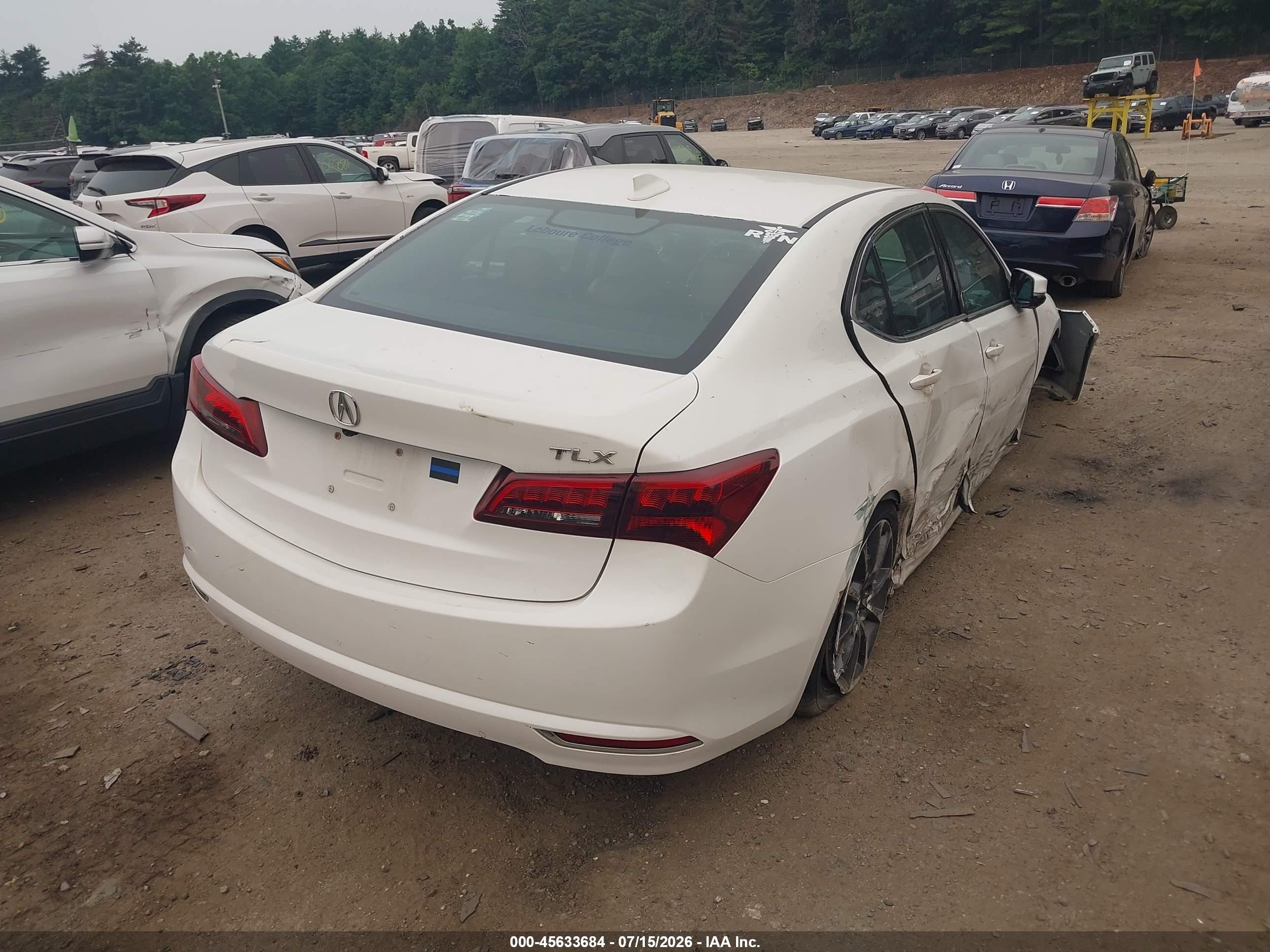 2015 Acura Tlx V6 White vin: 19UUB2F37FA015222