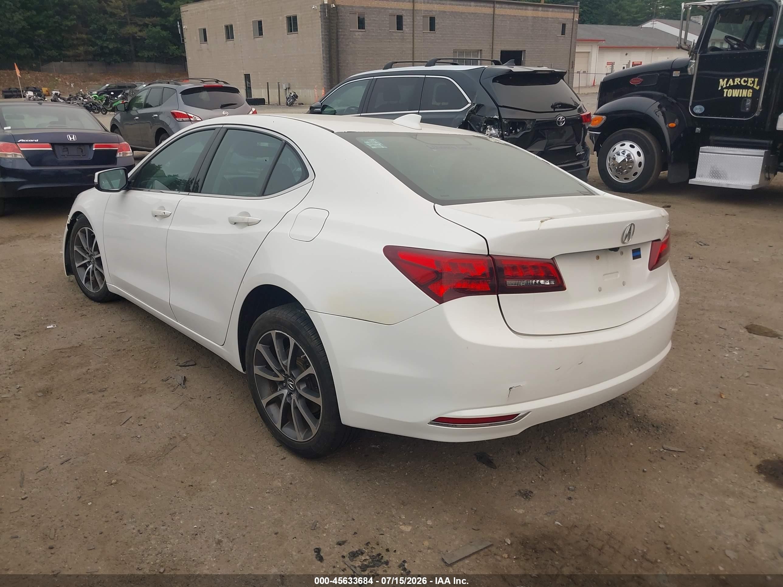 2015 Acura Tlx V6 White vin: 19UUB2F37FA015222