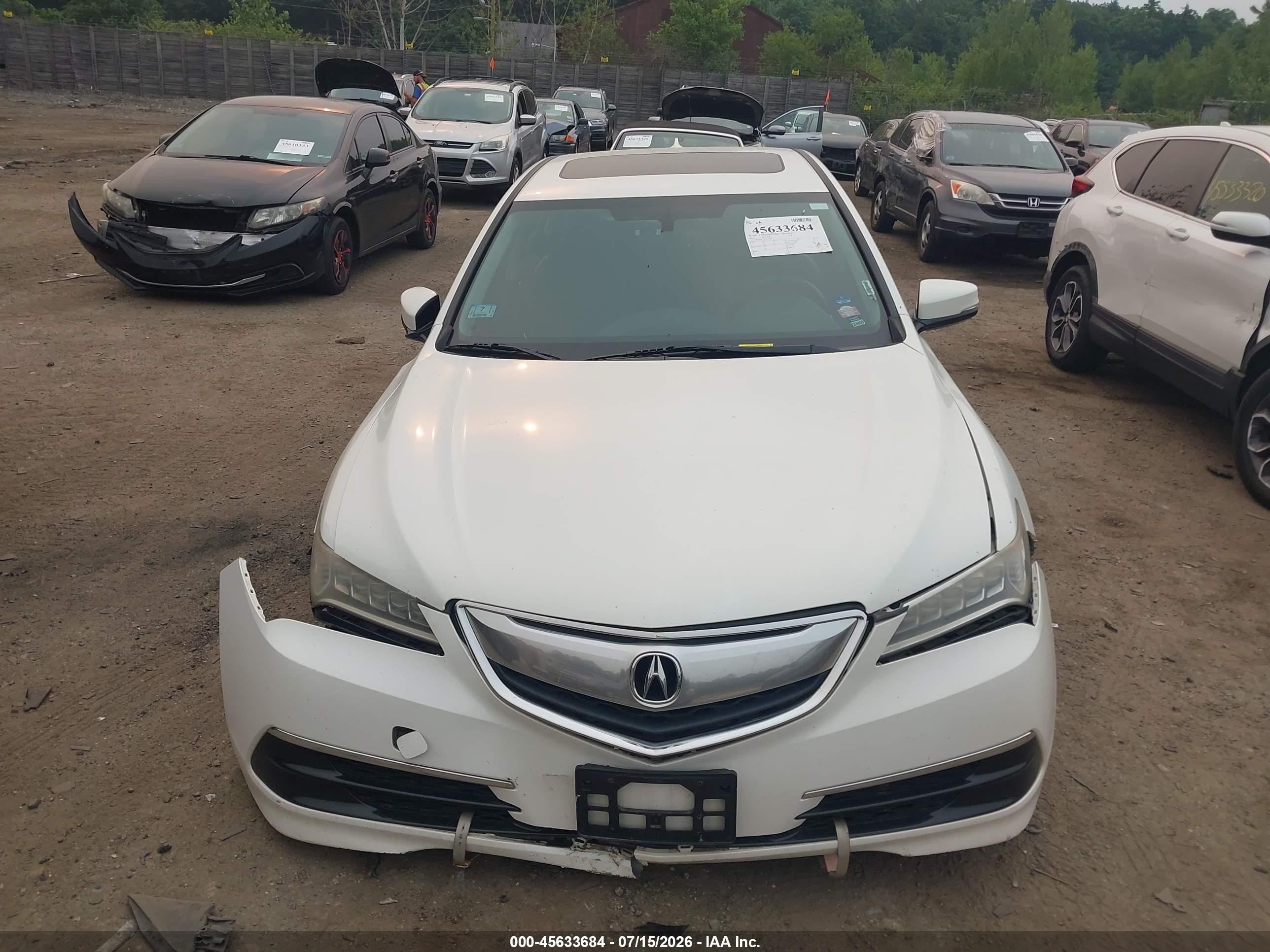 2015 Acura Tlx V6 White vin: 19UUB2F37FA015222