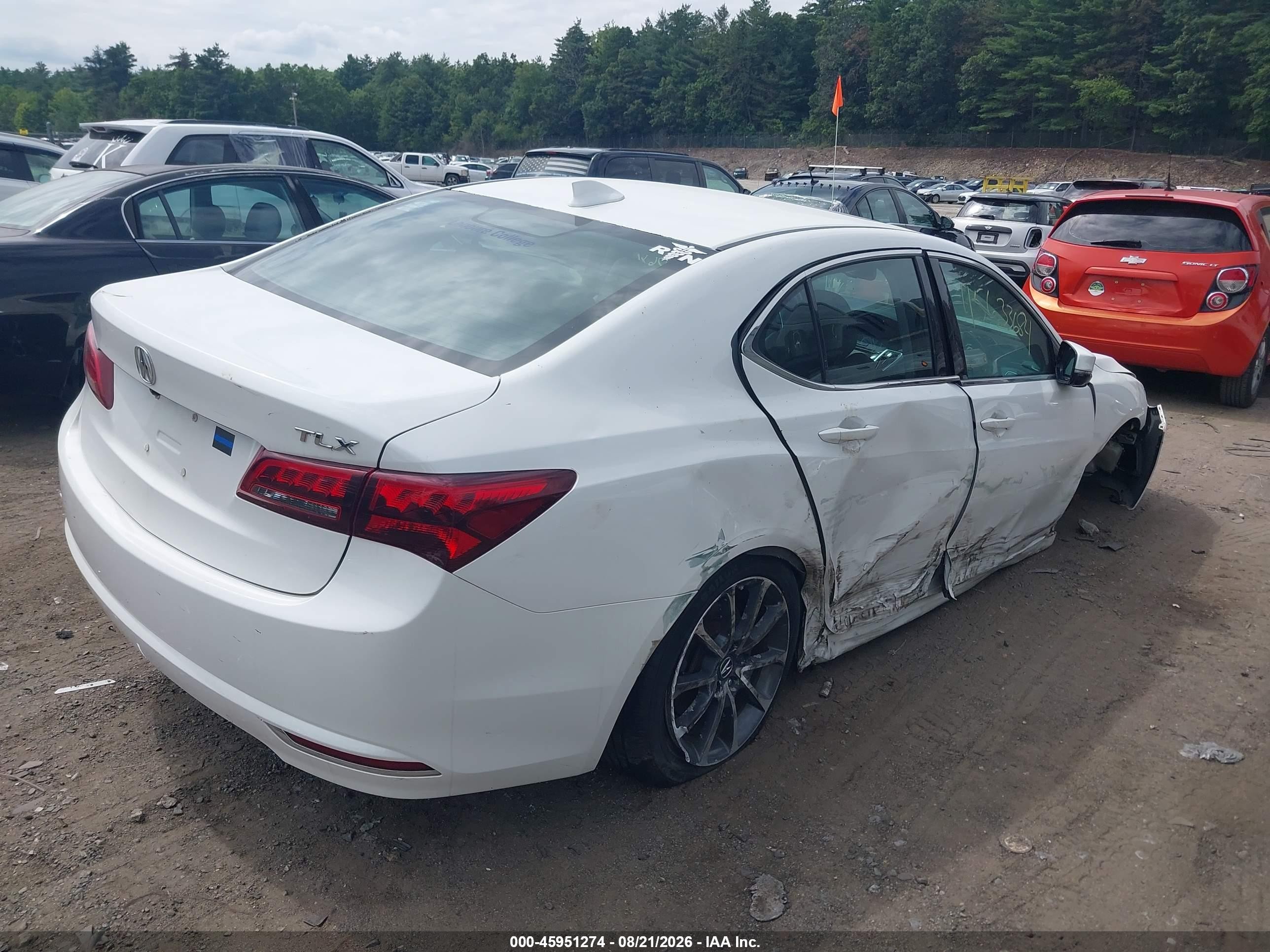 2015 Acura Tlx V6 White vin: 19UUB2F37FA015222