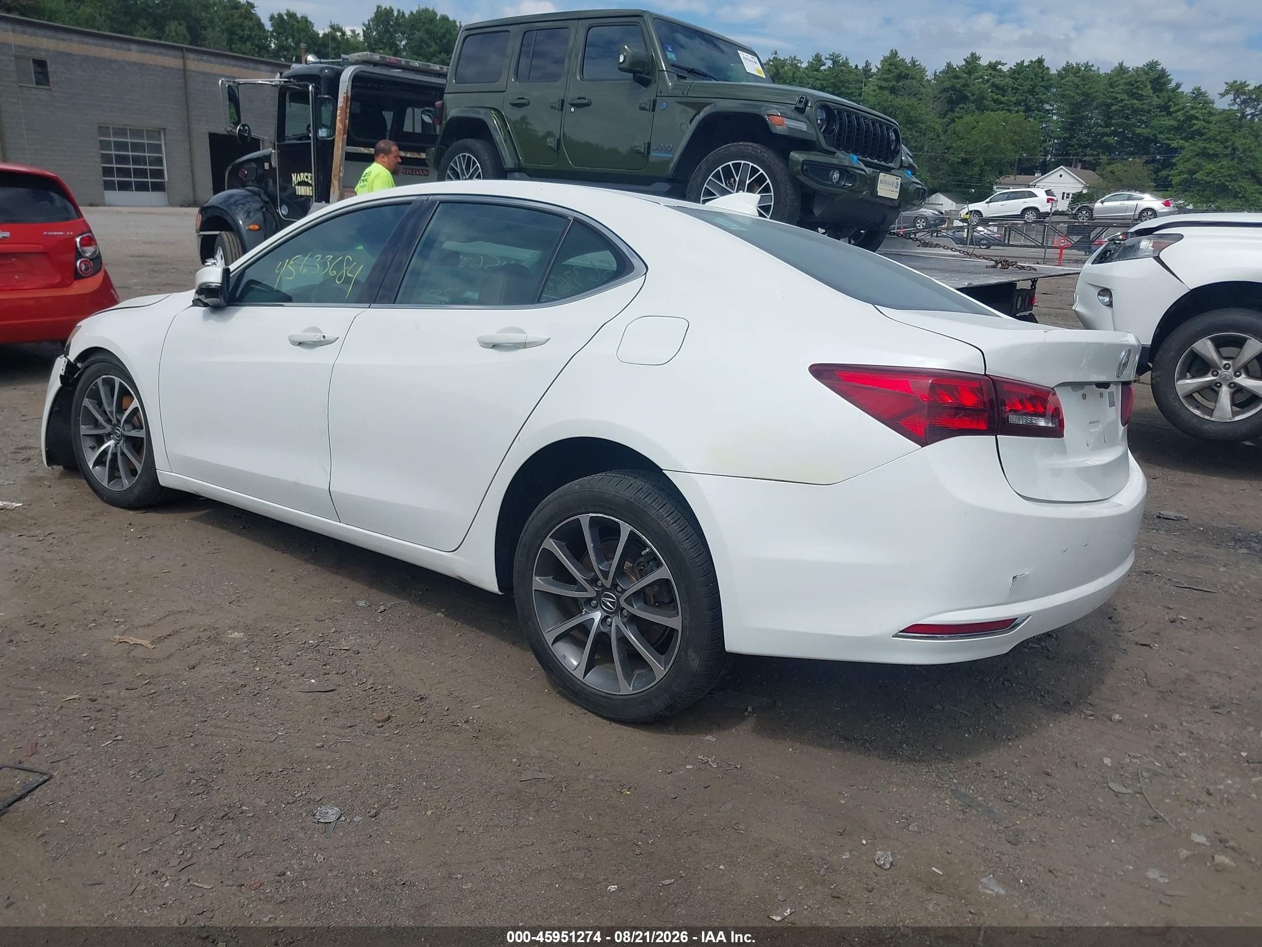 2015 Acura Tlx V6 White vin: 19UUB2F37FA015222