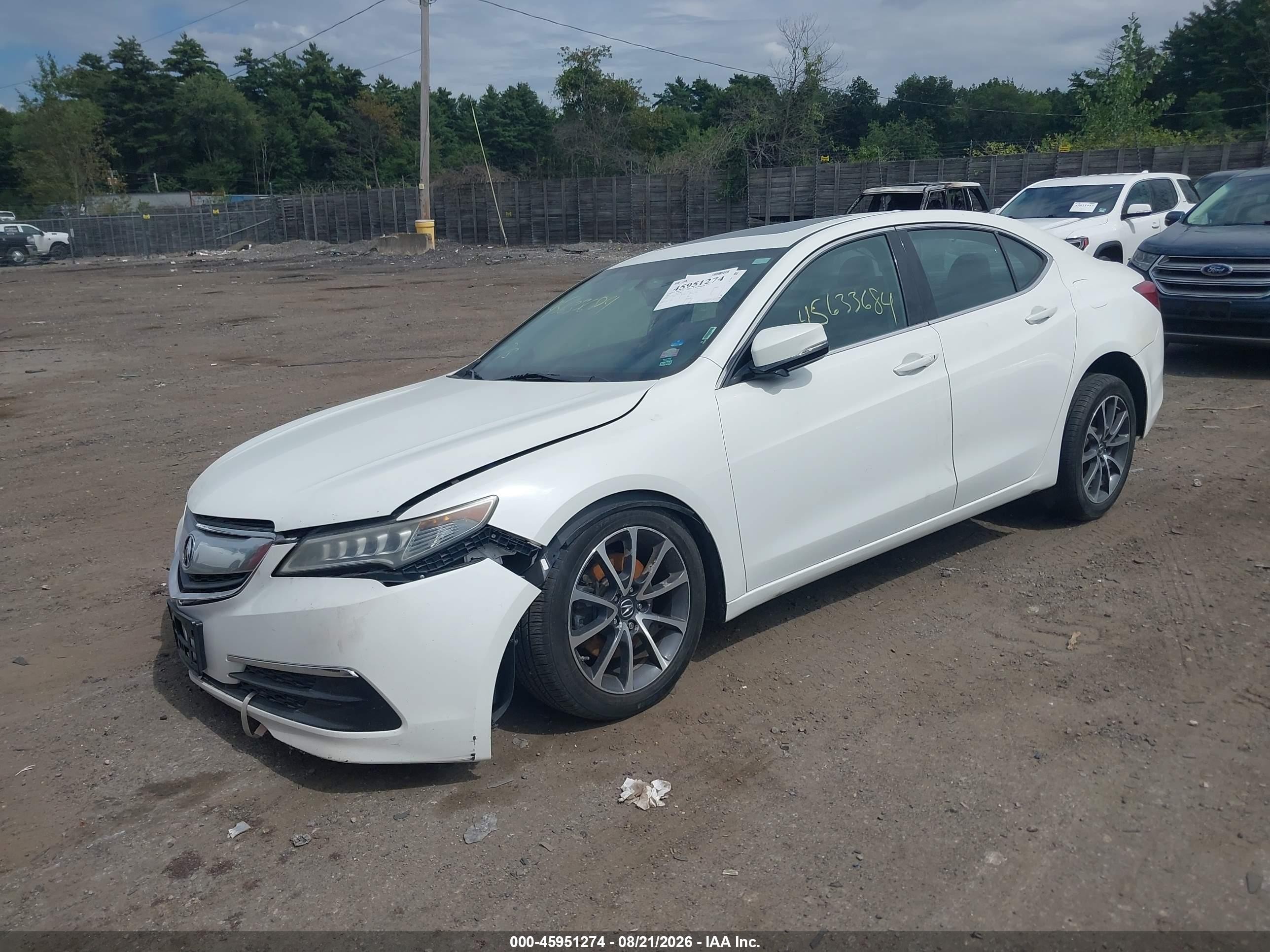 2015 Acura Tlx V6 White vin: 19UUB2F37FA015222