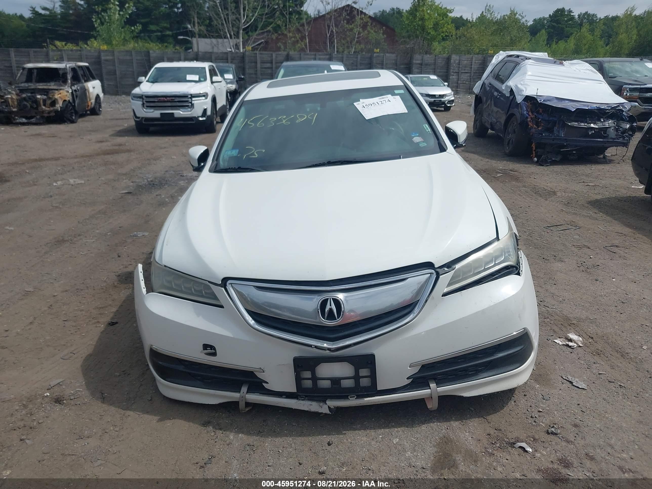 2015 Acura Tlx V6 White vin: 19UUB2F37FA015222