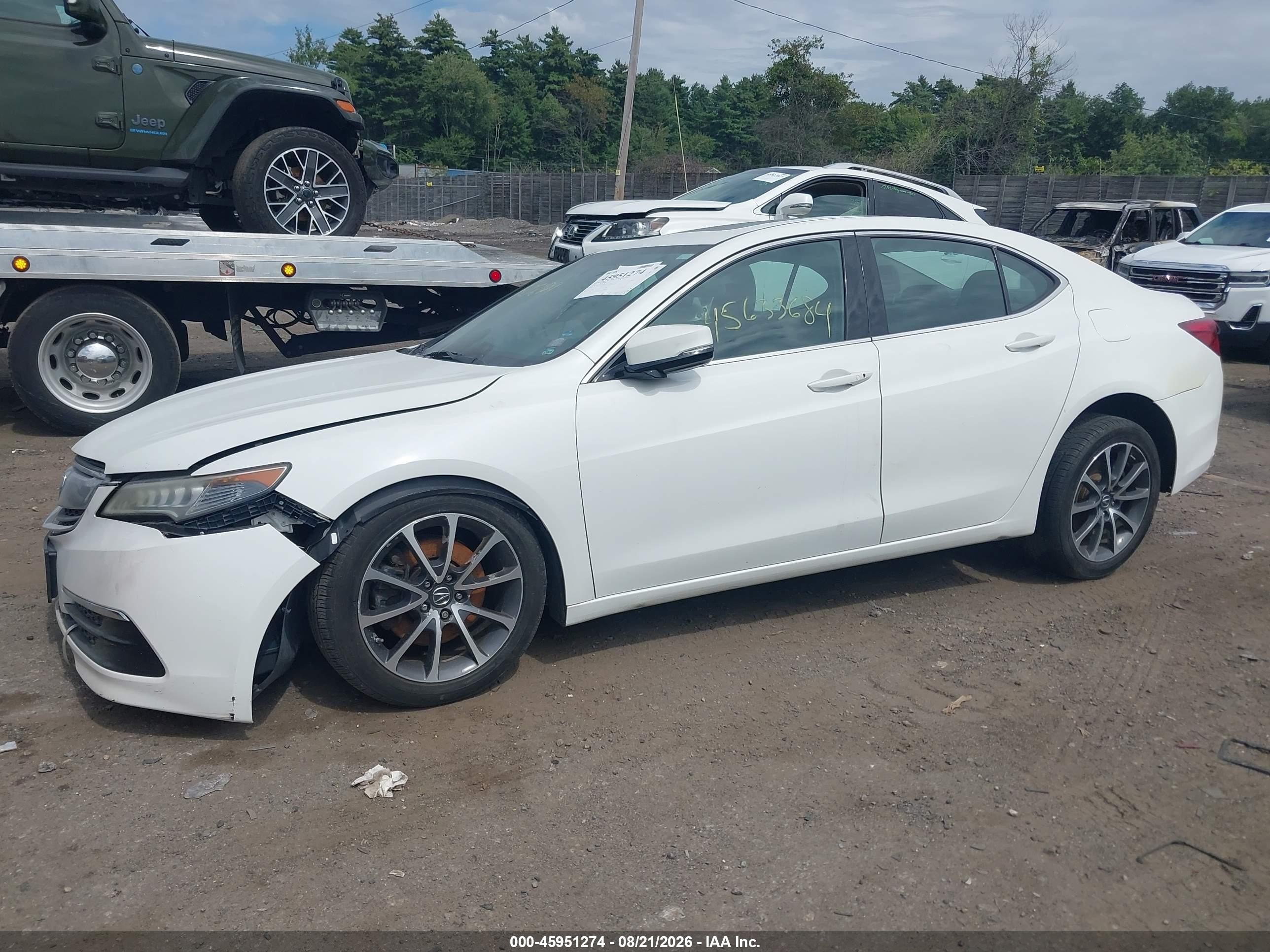 2015 Acura Tlx V6 White vin: 19UUB2F37FA015222