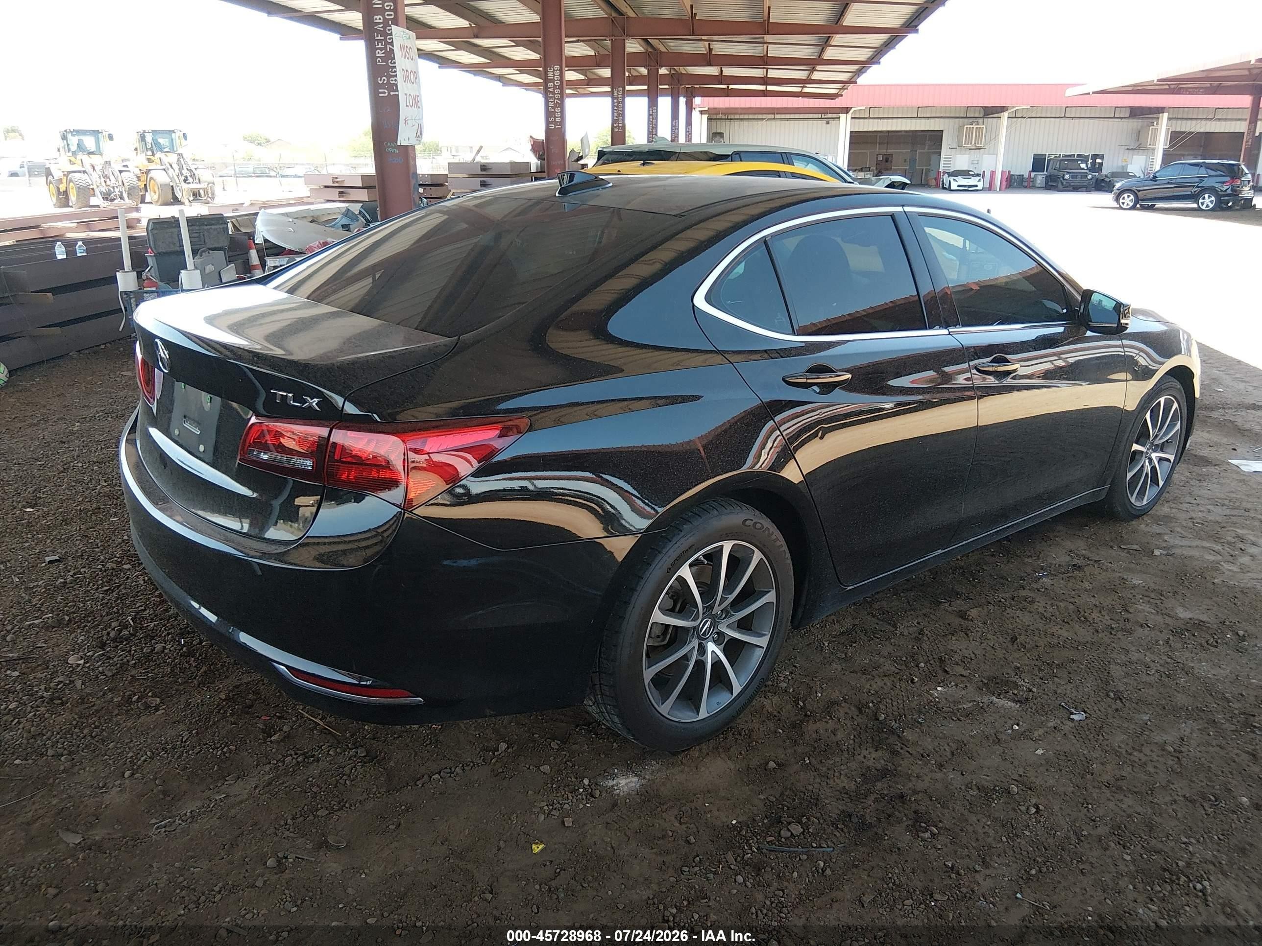 2015 Acura Tlx V6 Black vin: 19UUB2F37FA022638