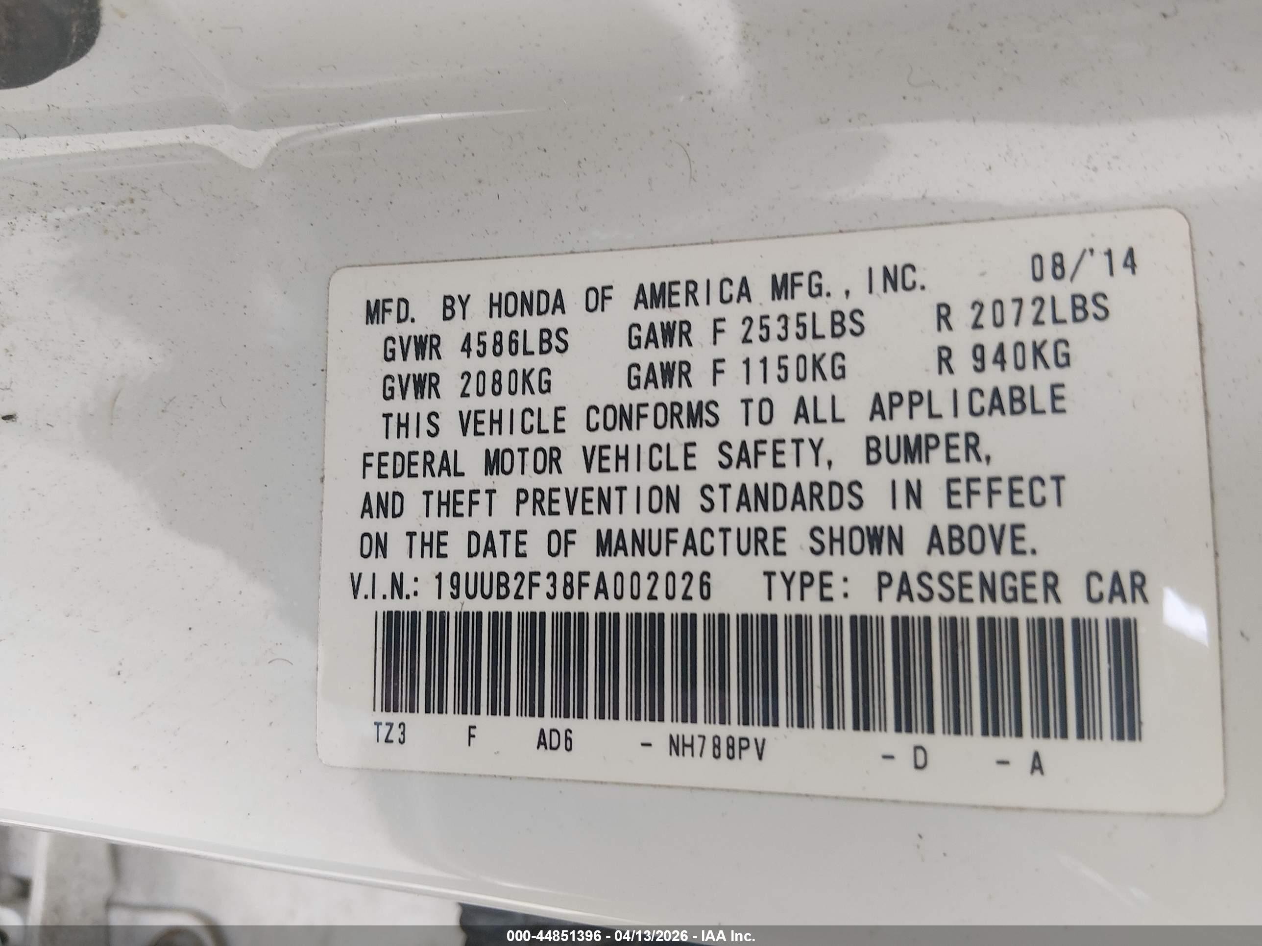 2015 Acura Tlx V6 White vin: 19UUB2F38FA002026