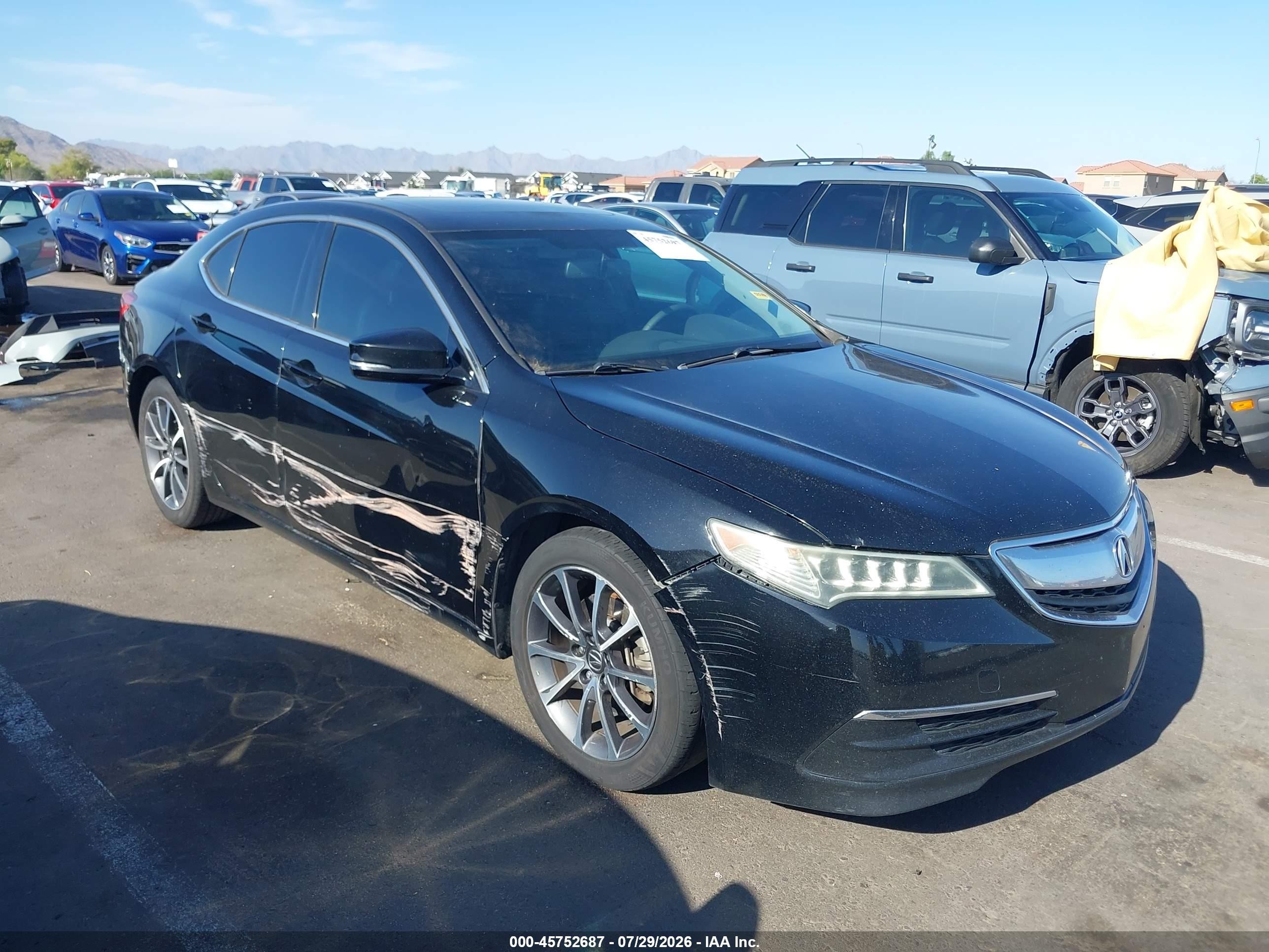 2015 Acura Tlx V6 Черный vin: 19UUB2F38FA005220