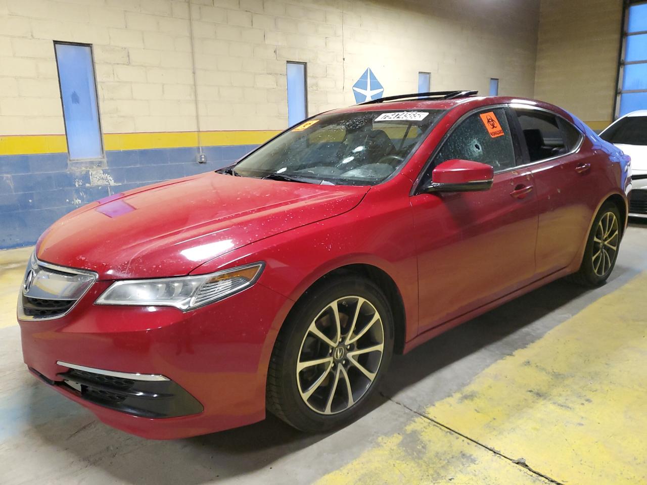 2017 Acura Tlx Tech Красный vin: 19UUB2F50HA003059 Damage: Left Front Window, Broken, Replacement Required