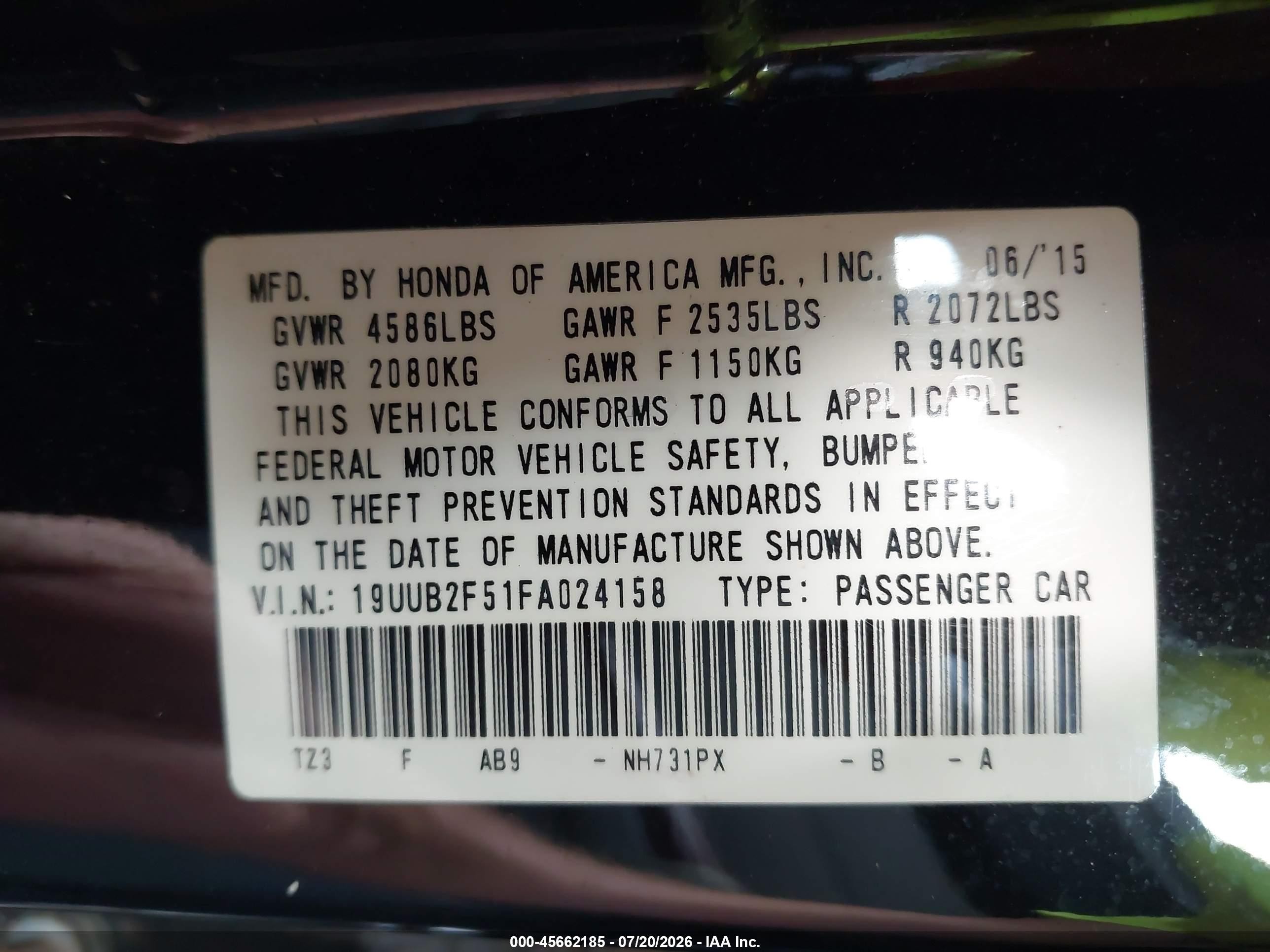 2015 Acura Tlx V6 Tech Black vin: 19UUB2F51FA024158