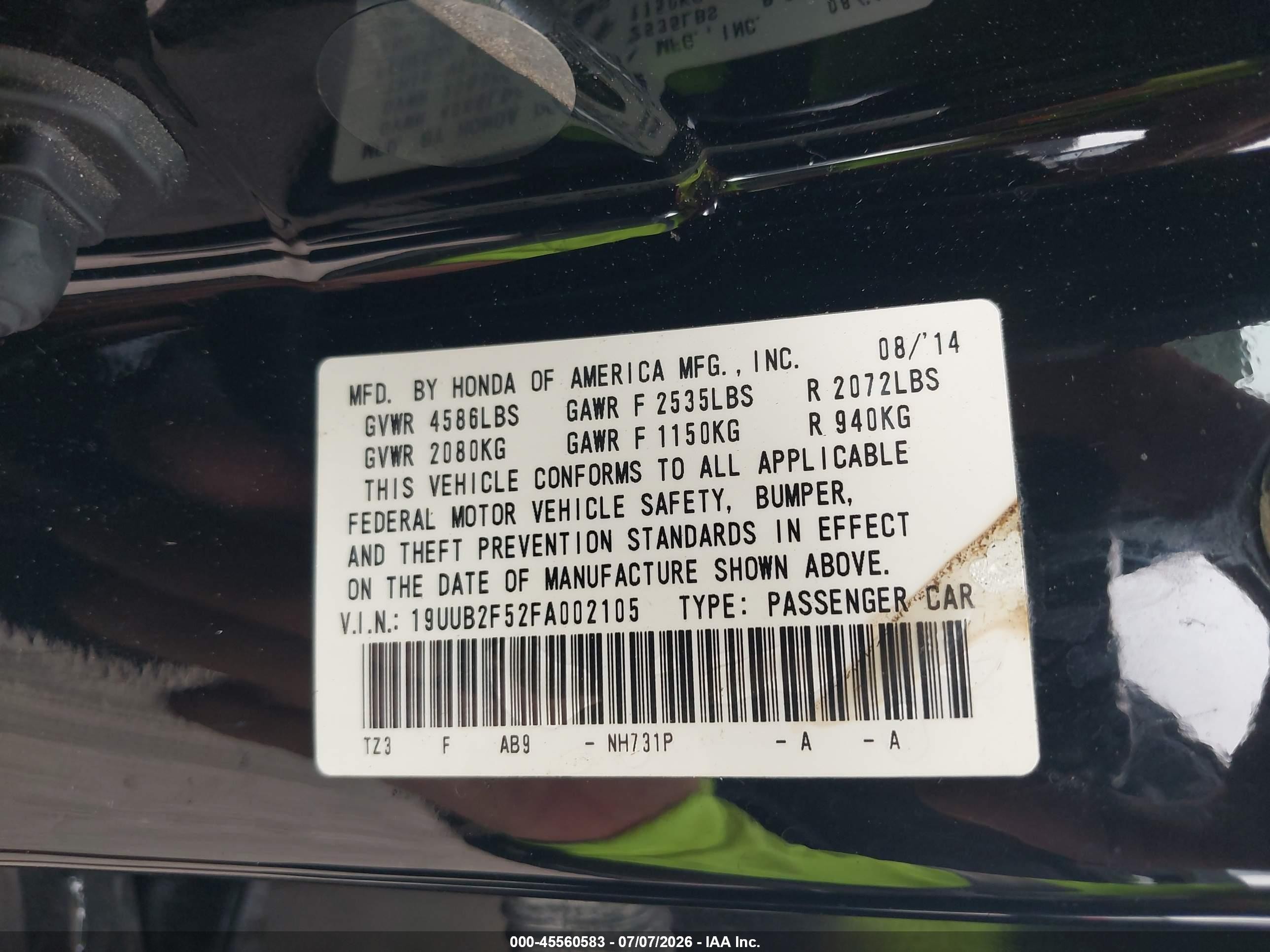 2015 Acura Tlx V6 Tech Black vin: 19UUB2F52FA002105