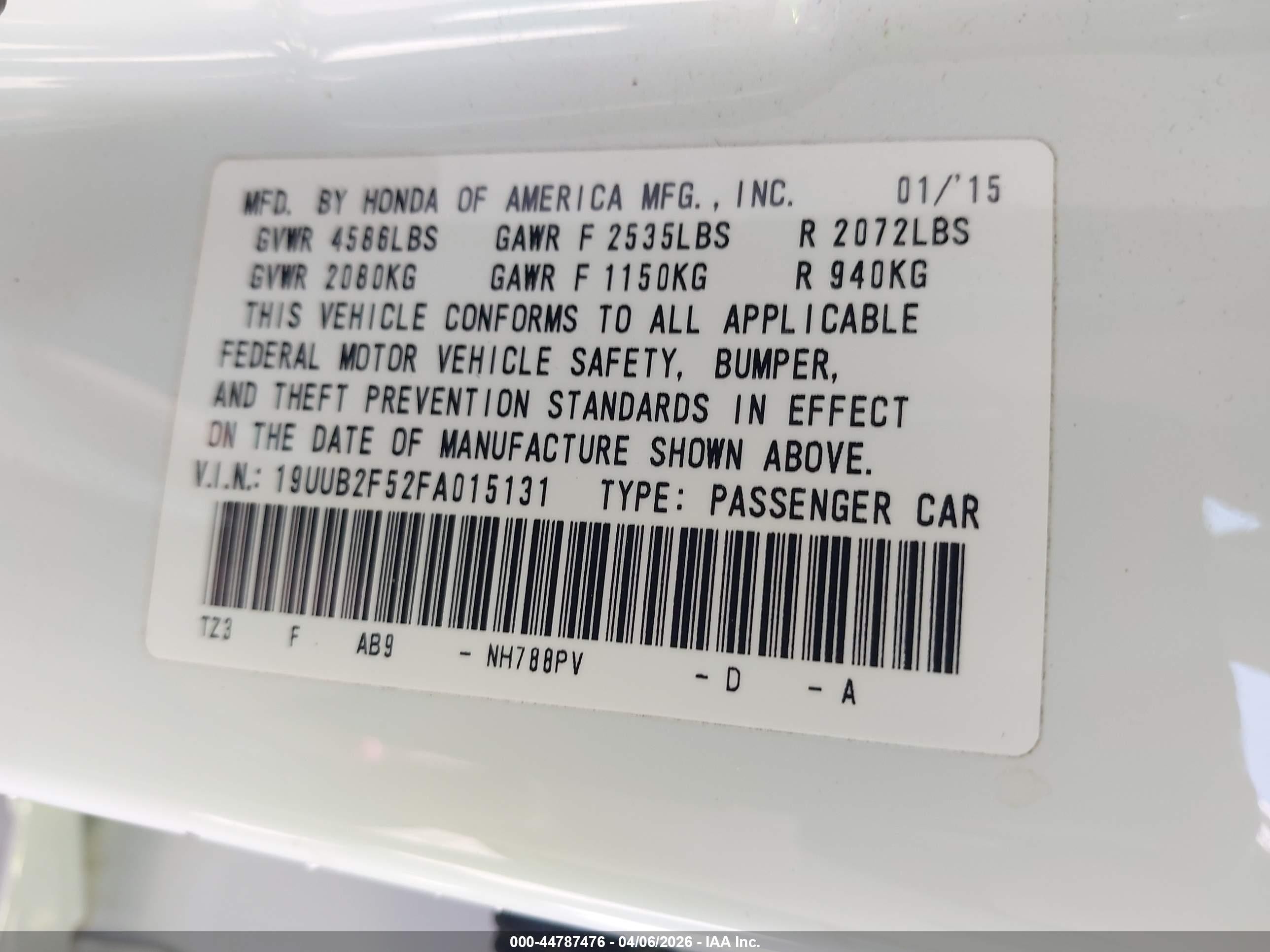 2015 Acura Tlx V6 Tech White vin: 19UUB2F52FA015131