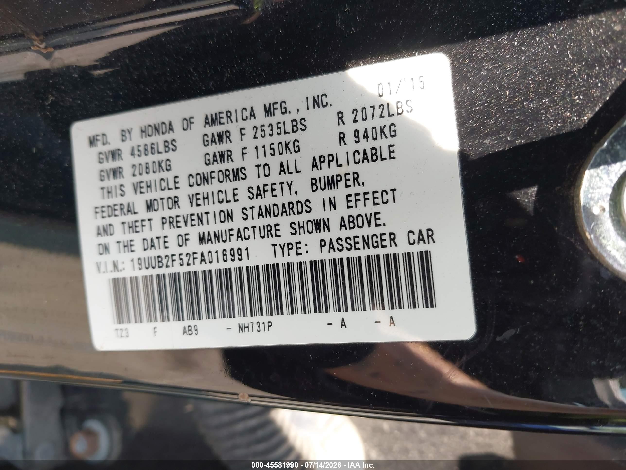 2015 Acura Tlx V6 Tech Черный vin: 19UUB2F52FA016991
