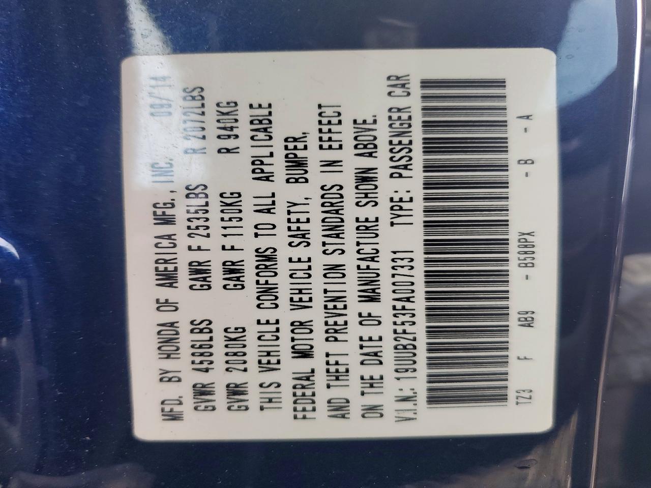 2015 Acura Tlx Tech Blue vin: 19UUB2F53FA007331