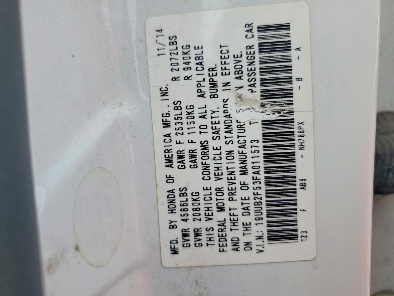 2015 Acura Tlx Tech White vin: 19UUB2F53FA011573