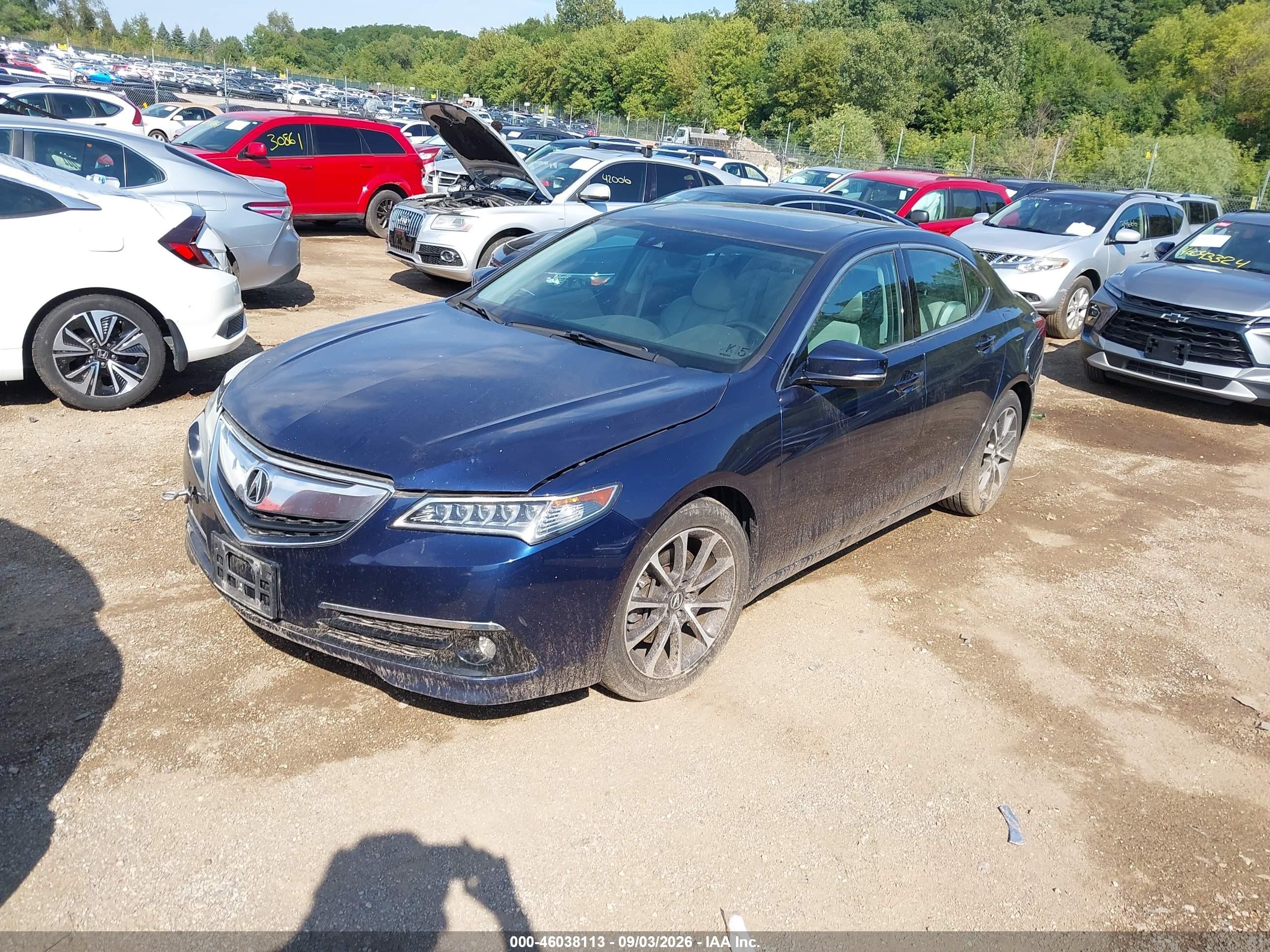 2015 Acura Tlx V6 Tech Синий vin: 19UUB2F54FA003515