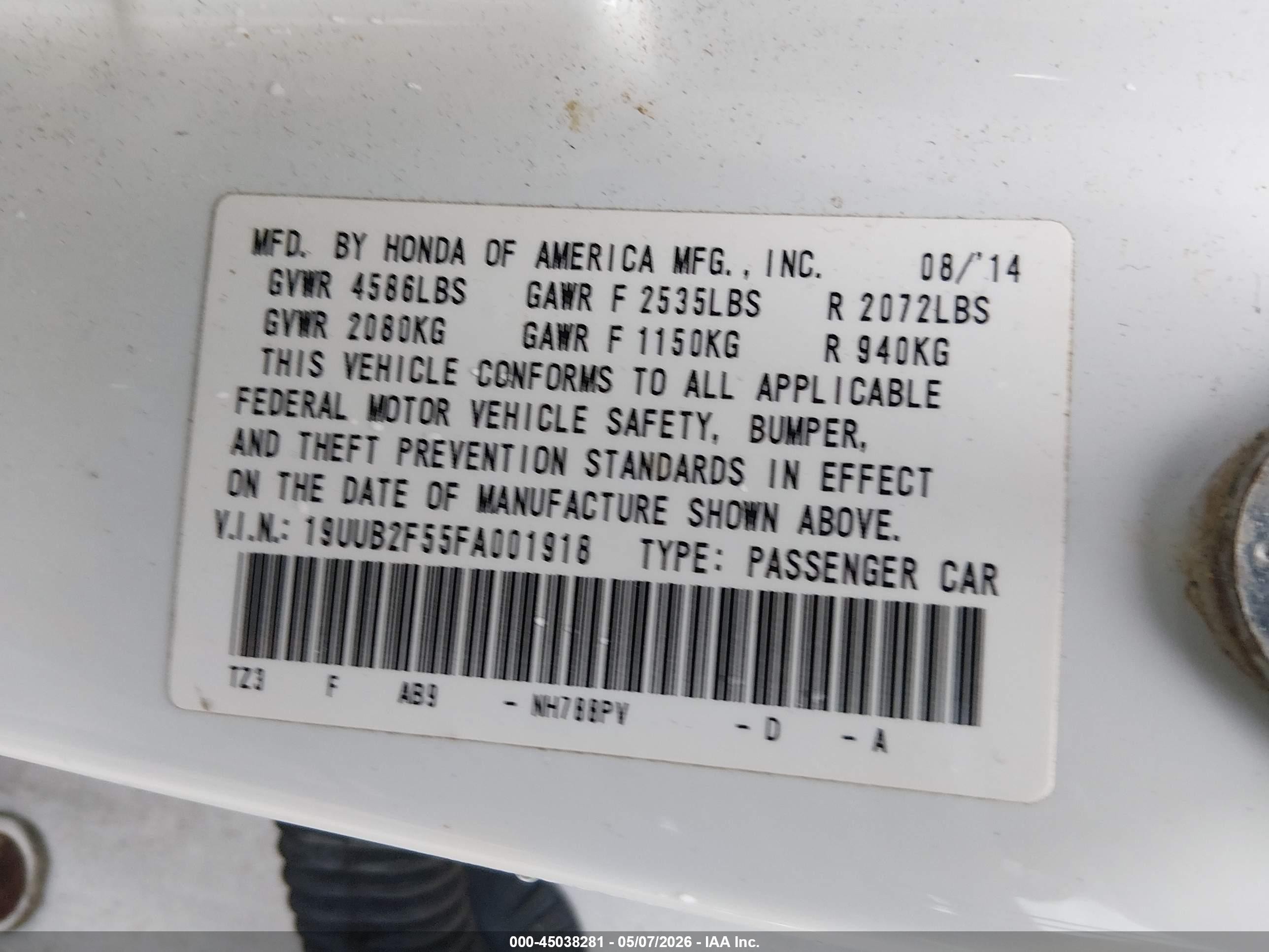 2015 Acura Tlx V6 Tech White vin: 19UUB2F55FA001918