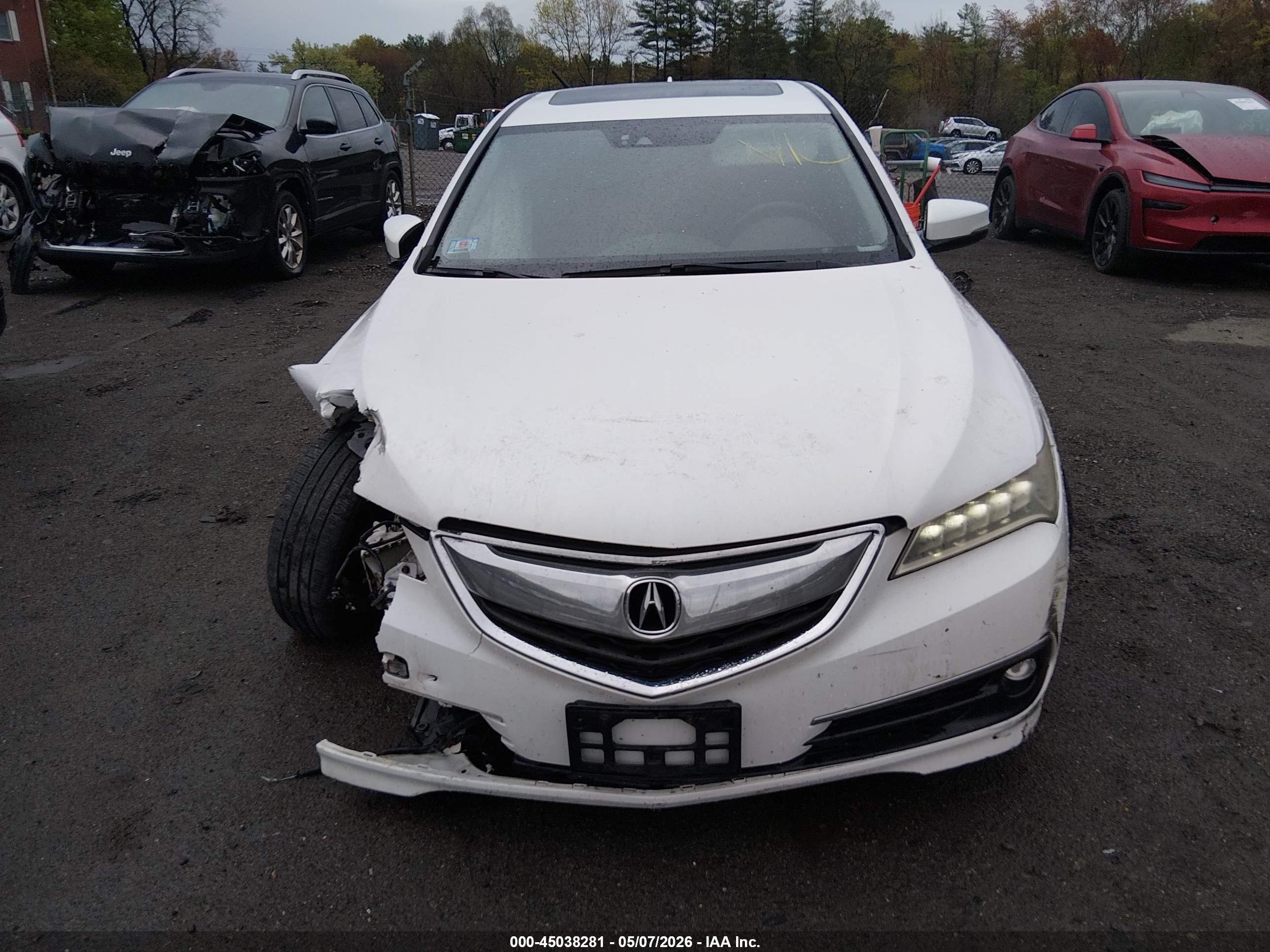 2015 Acura Tlx V6 Tech White vin: 19UUB2F55FA001918