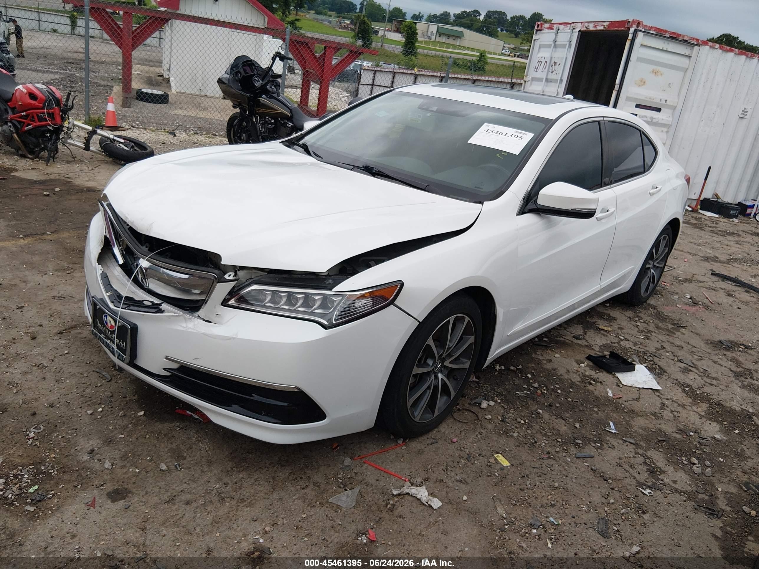 2015 Acura Tlx V6 Tech White vin: 19UUB2F55FA018735