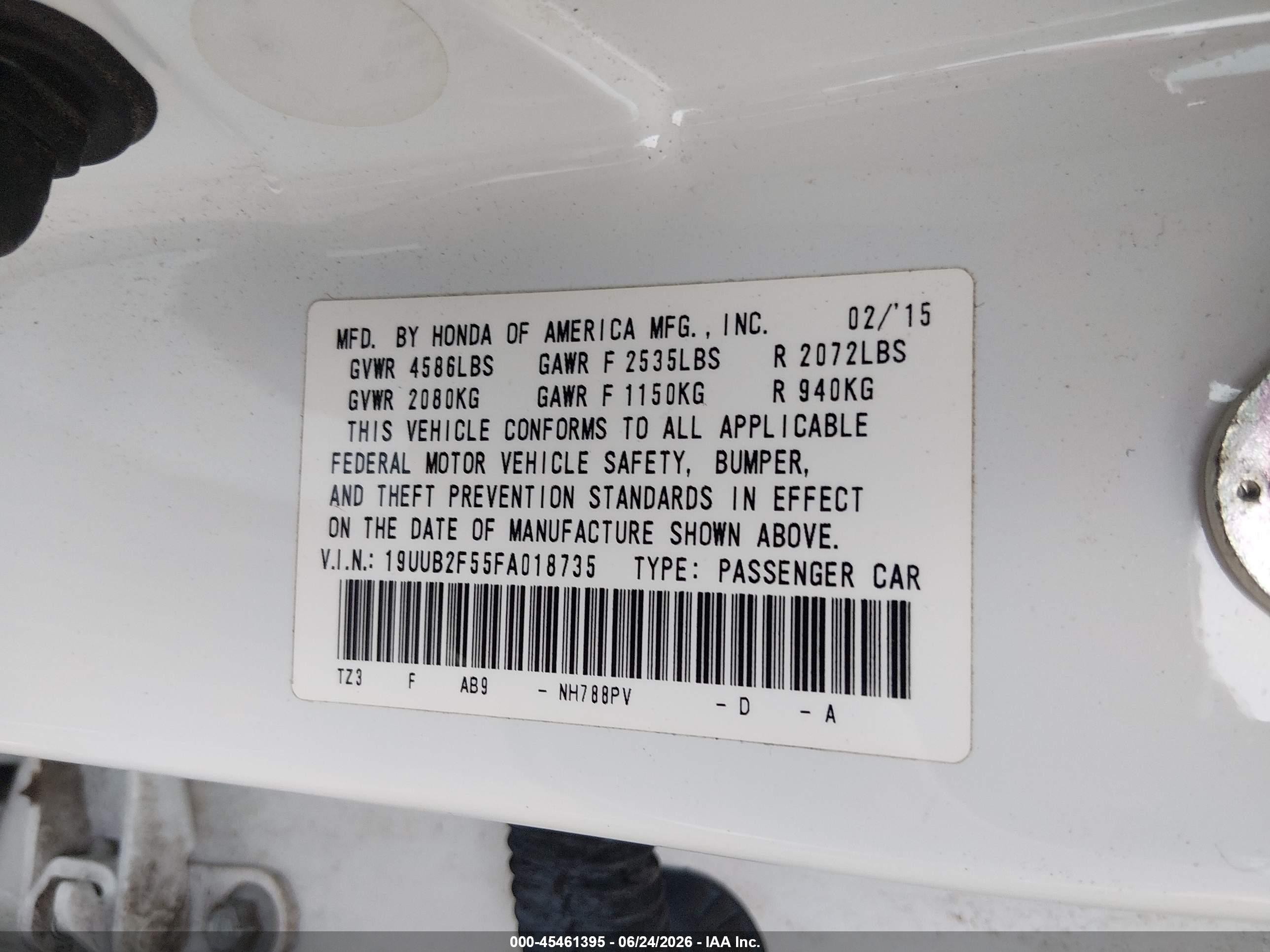 2015 Acura Tlx V6 Tech White vin: 19UUB2F55FA018735